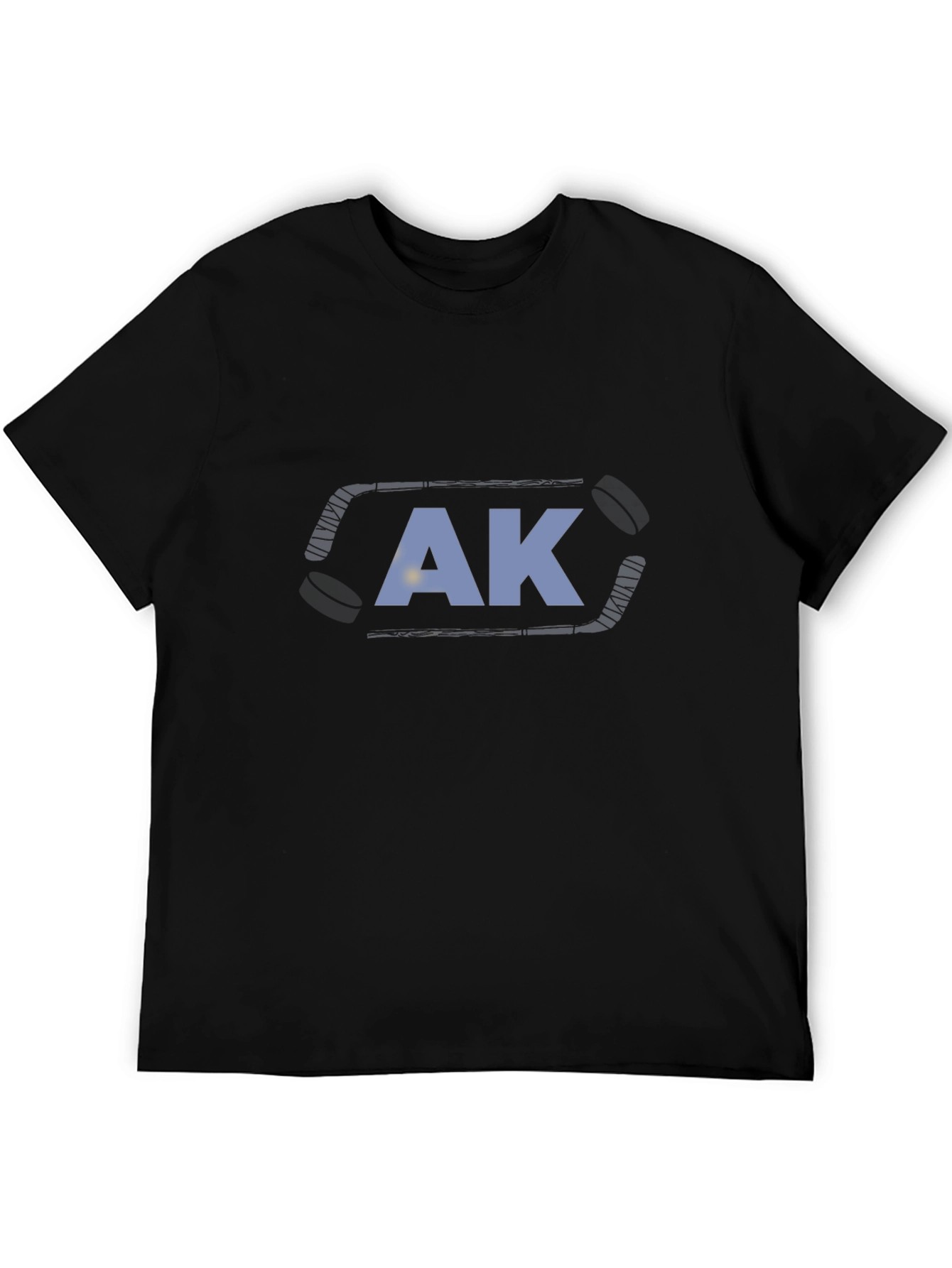 AK Hockey Stick Tee - Black Cotton Graphic T-Shirt
