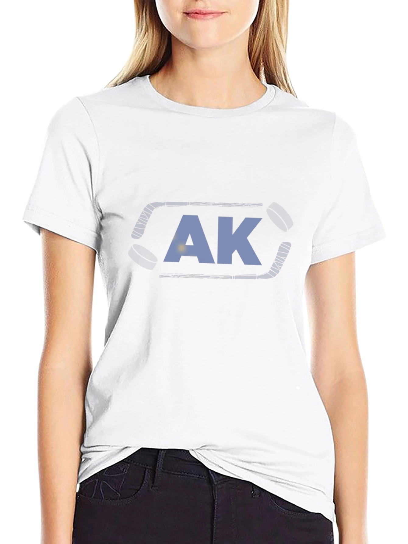AK Hockey Stick Tee - Black Cotton Graphic T-Shirt