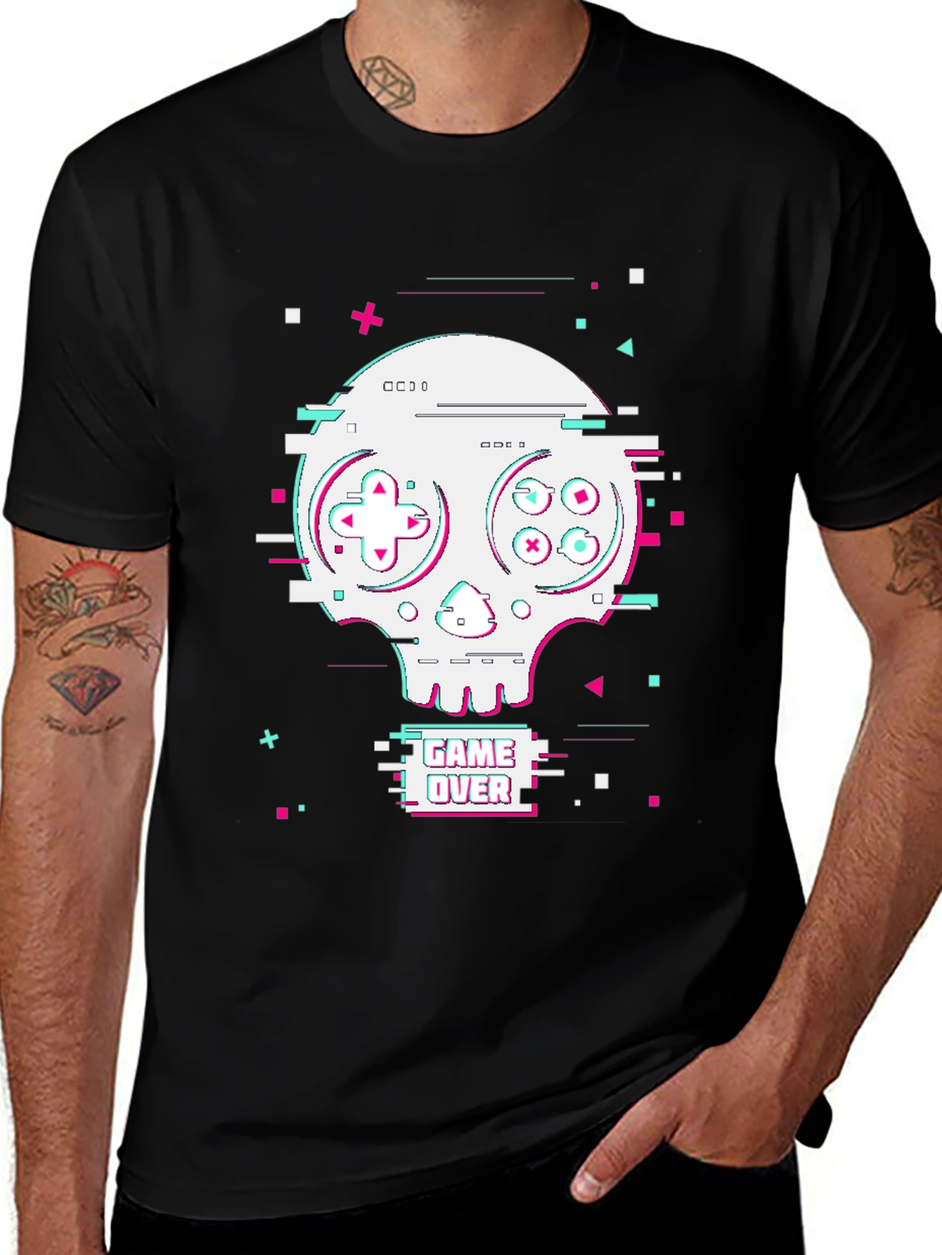 Game Over Skull Graphic Tee - Gamer Style
