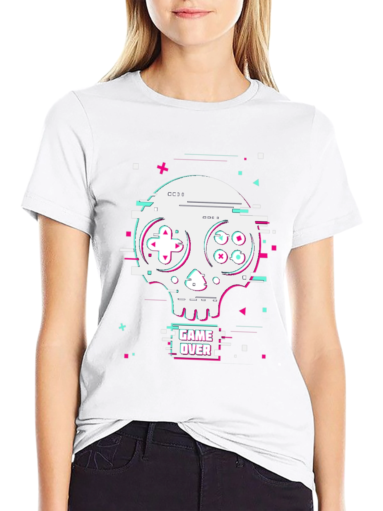 Game Over Skull Graphic Tee - Gamer Style