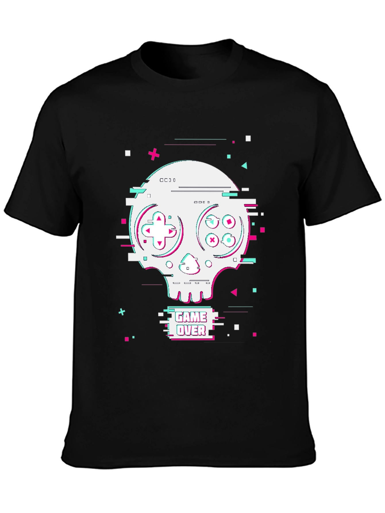 Game Over Skull Graphic Tee - Gamer Style
