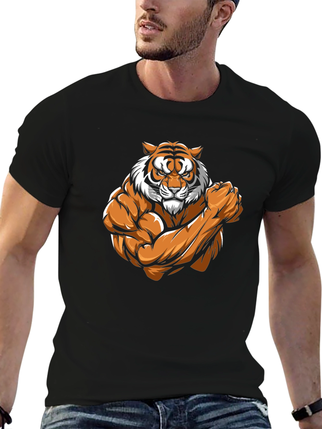 Black Tiger Muscle Graphic Tee