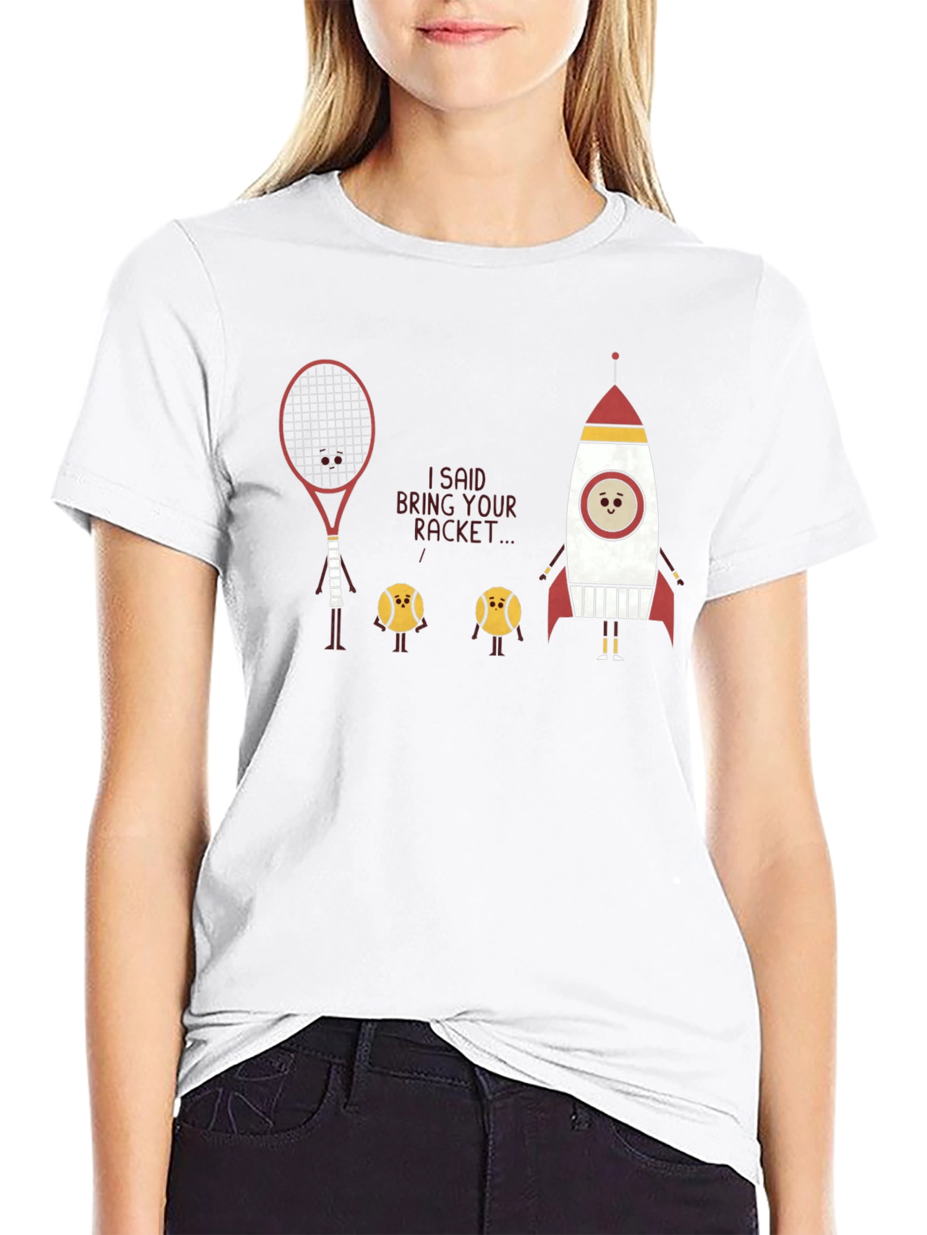 Bring Your Racket T-Shirt - Space Rocket Tennis