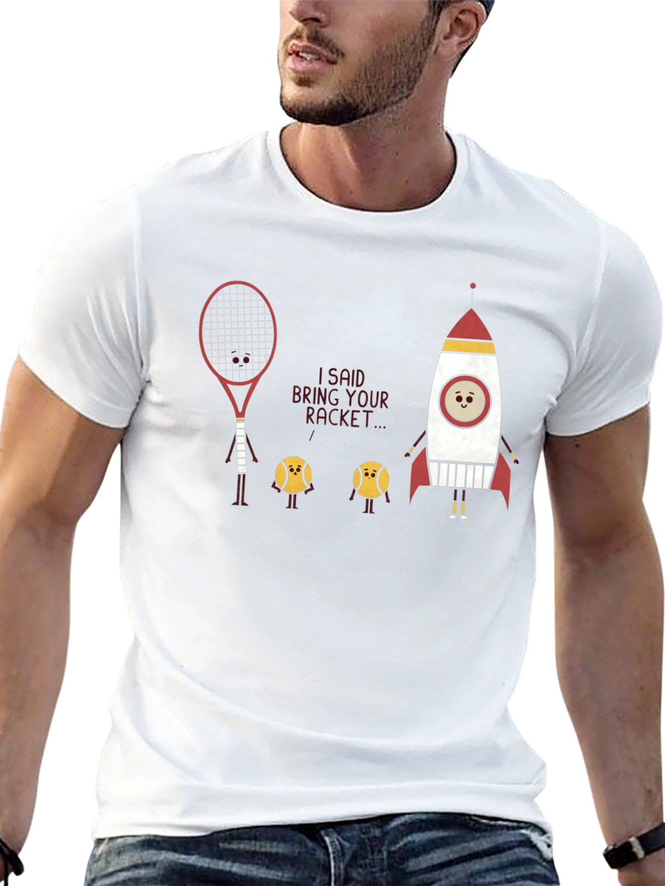 Bring Your Racket T-Shirt - Space Rocket Tennis