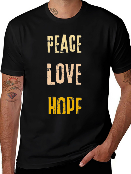 Peace Love Hope Graphic Tee - Positive Vibes T-Shirt