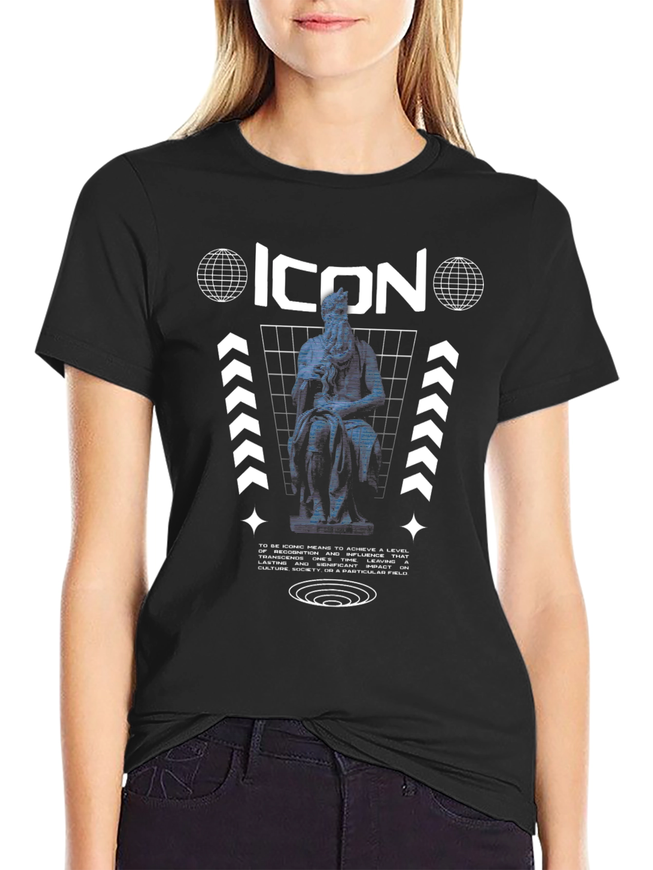 Iconic Moses Statue Graphic Print Tee
