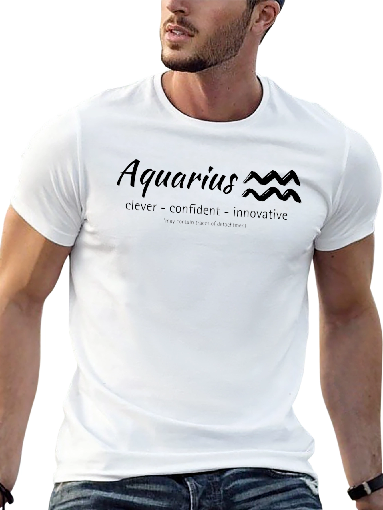 Aquarius Zodiac T-Shirt - Clever Confident Innovative