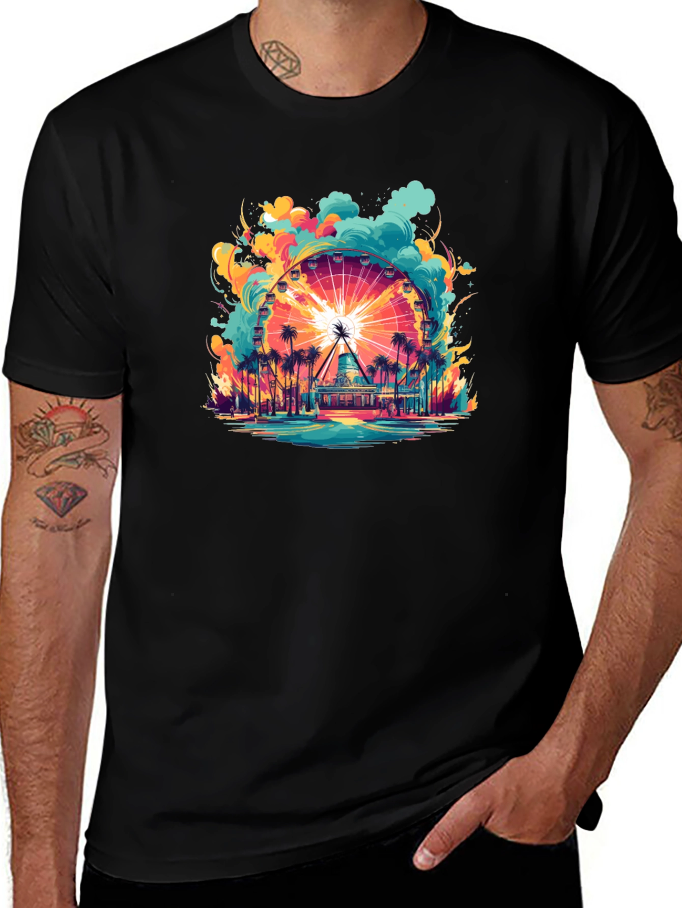 Ferris Wheel Graphic T-Shirt - Coastal Theme