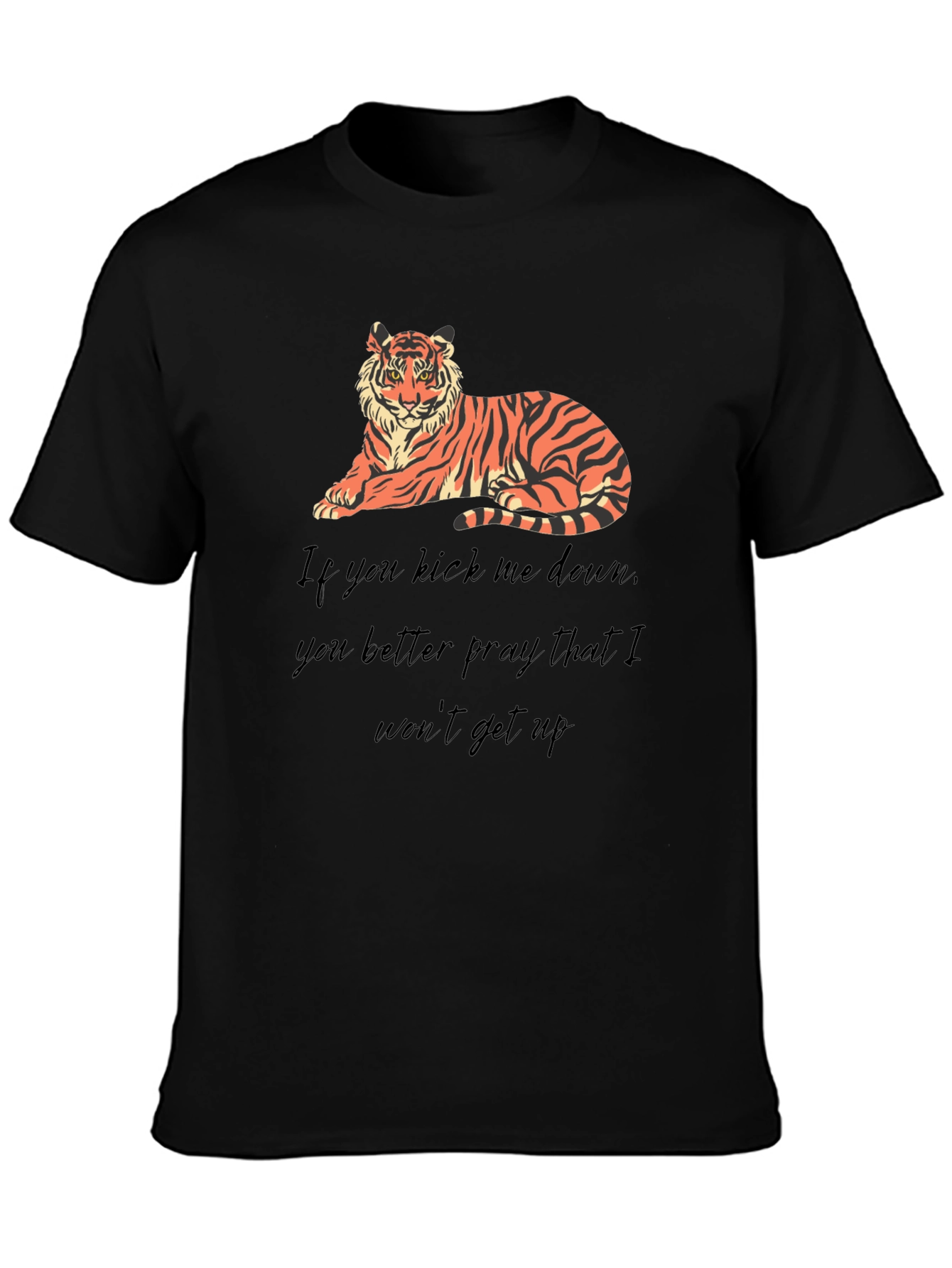 Tiger Graphic Tee: Kick Me Down Statement Shirt