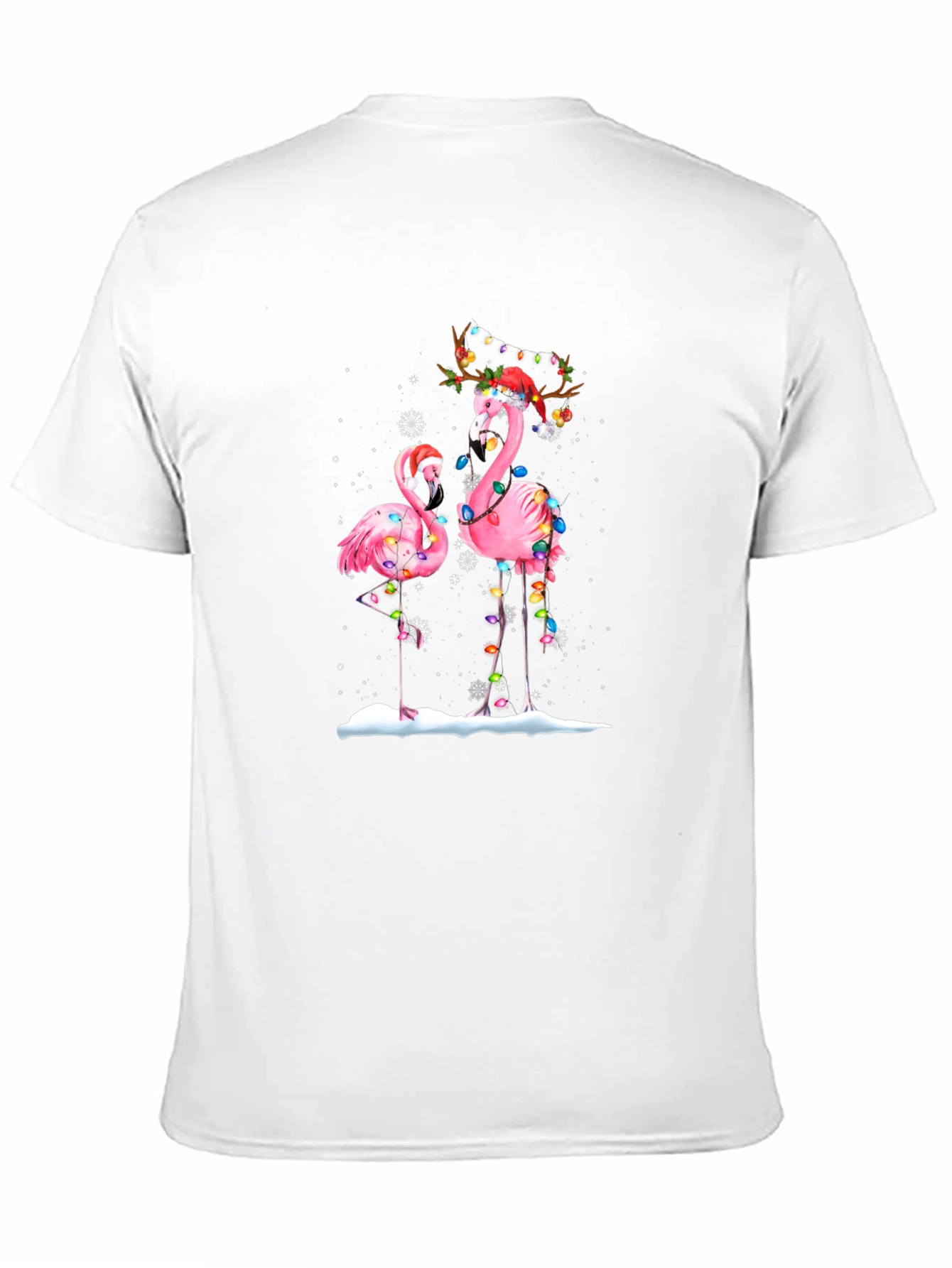 Festive Flamingo Christmas Graphic Tee