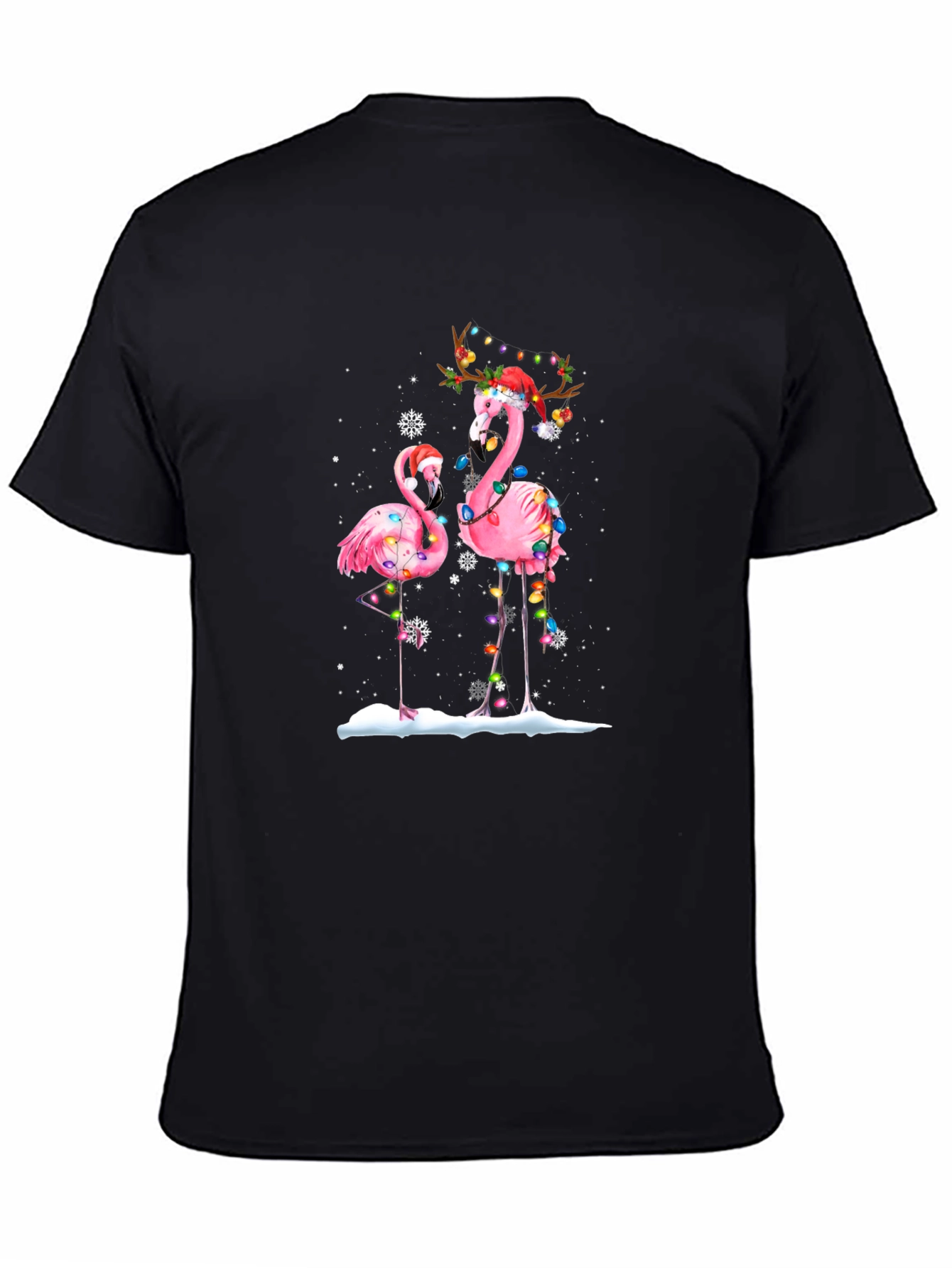 Festive Flamingo Christmas Graphic Tee