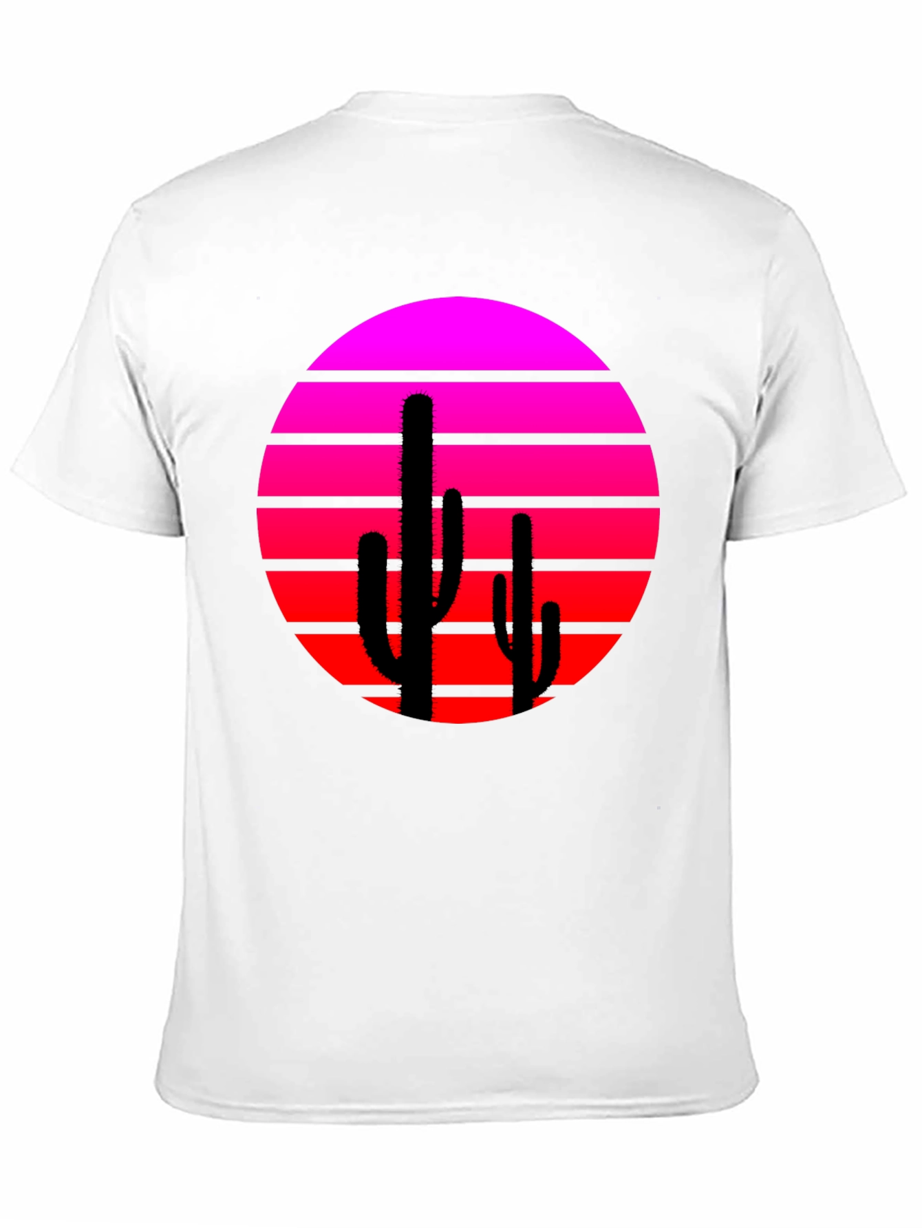 Retro Sunset Cactus Graphic Tee - Modern Desert Style