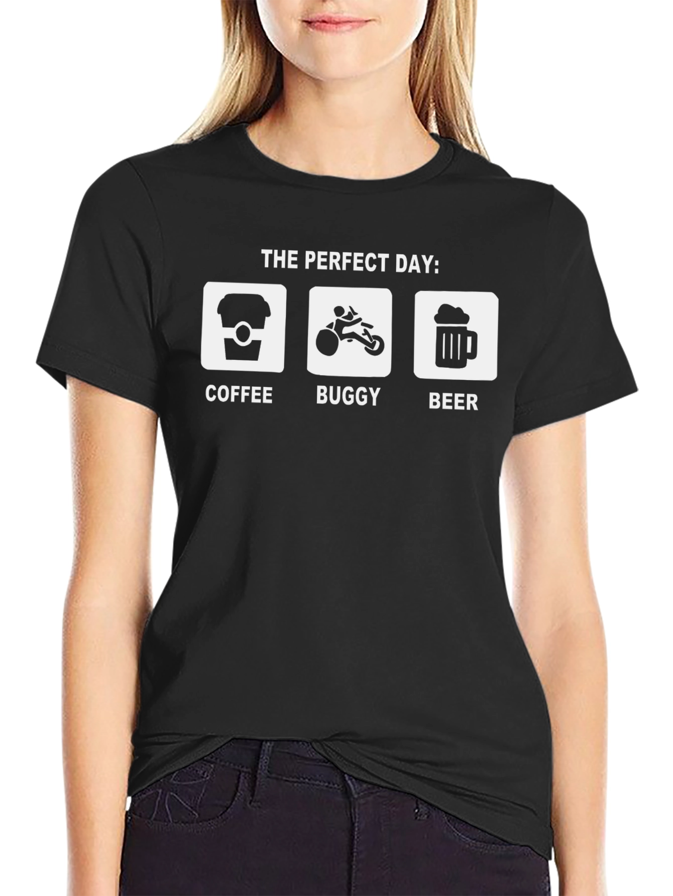 Perfect Day Coffee Buggy Beer Graphic Tee
