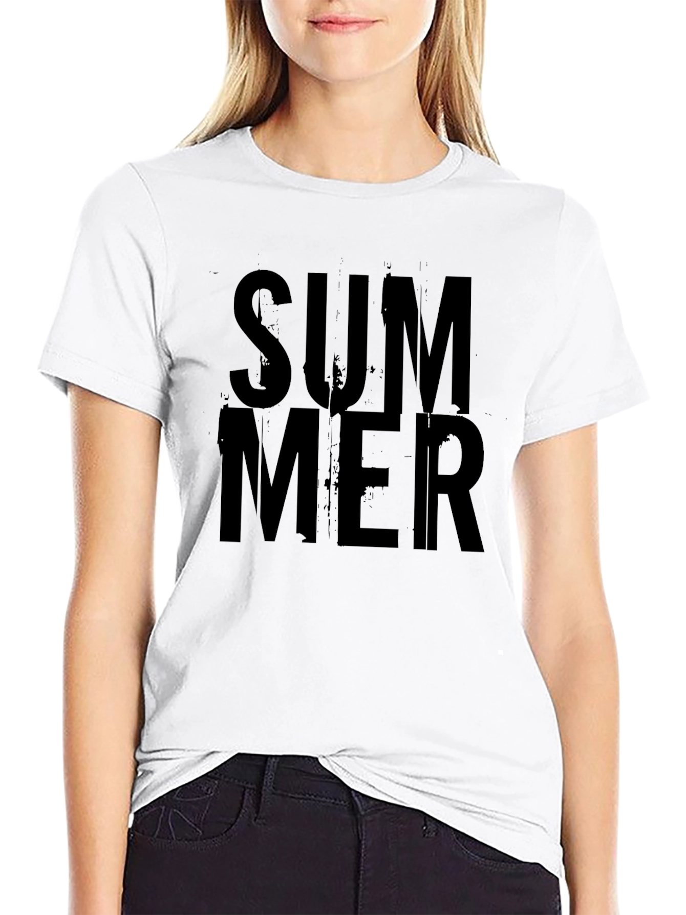 Summer Black Graphic T-Shirt for Men