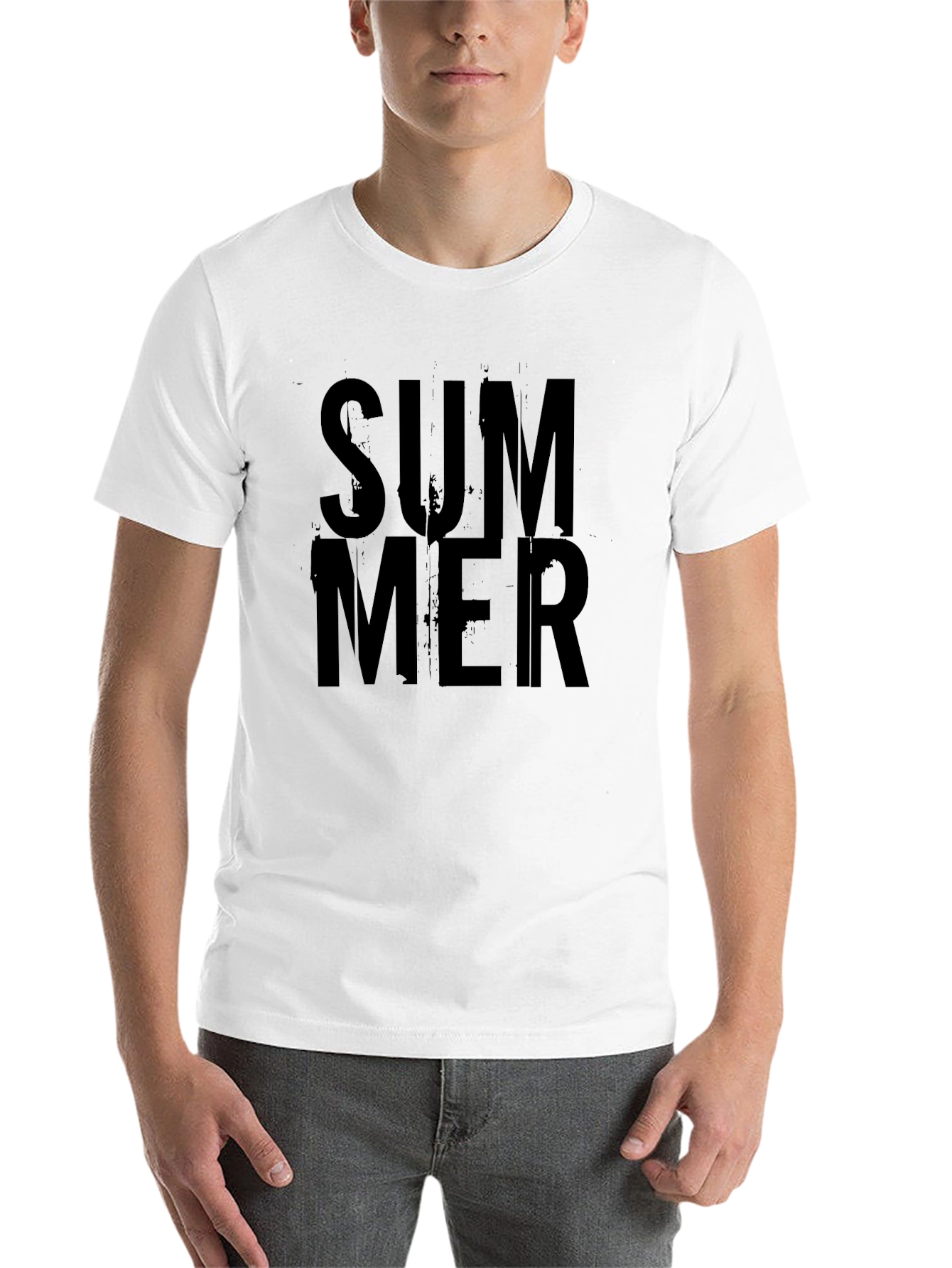 Summer Black Graphic T-Shirt for Men