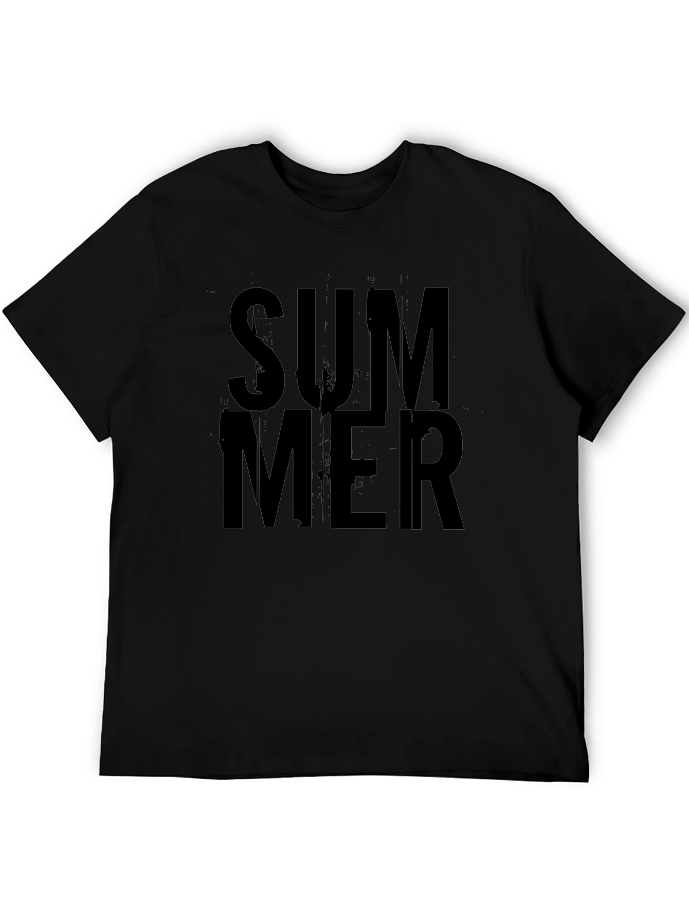 Summer Black Graphic T-Shirt for Men