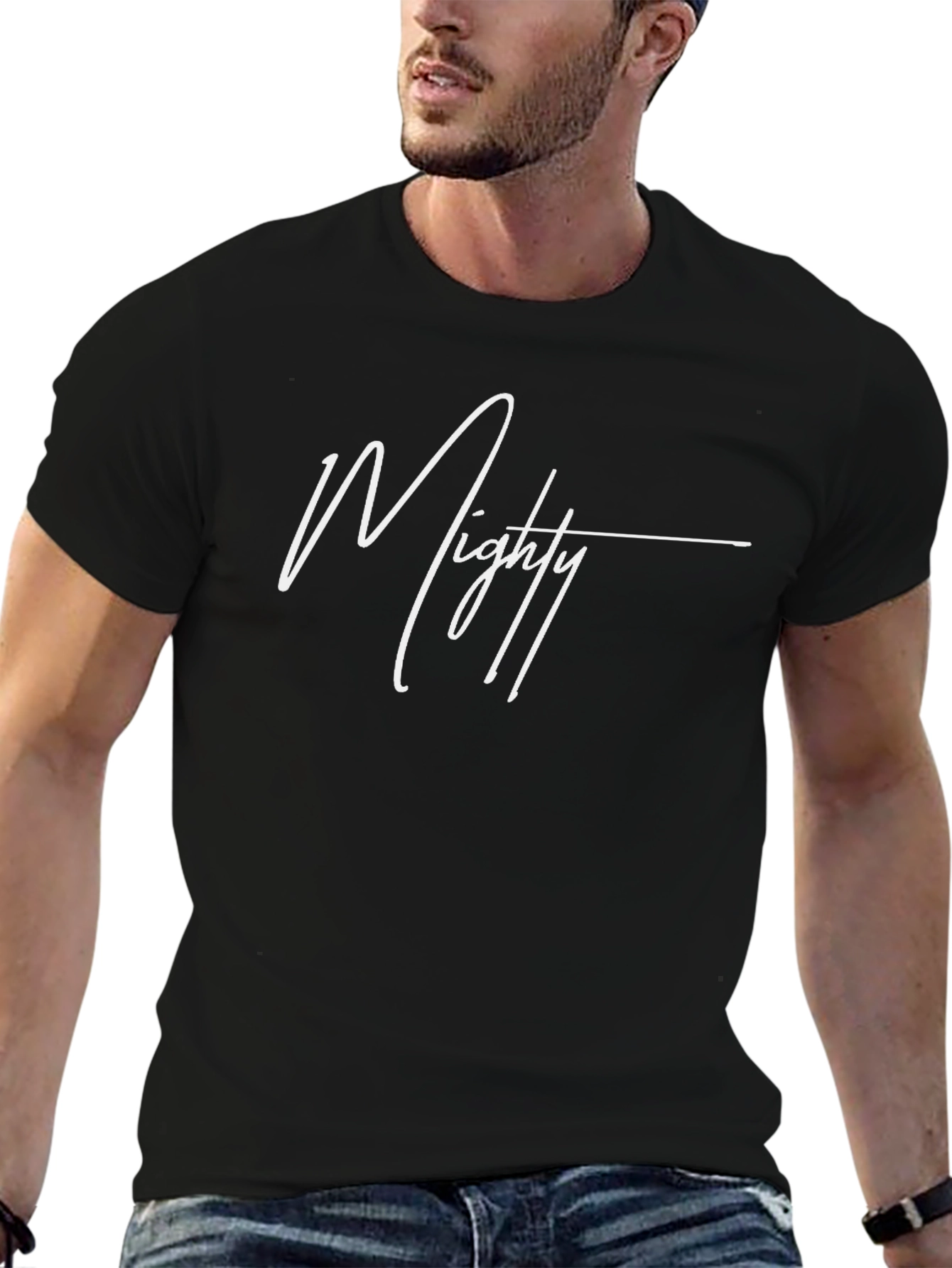 Mighty Script Black T-Shirt