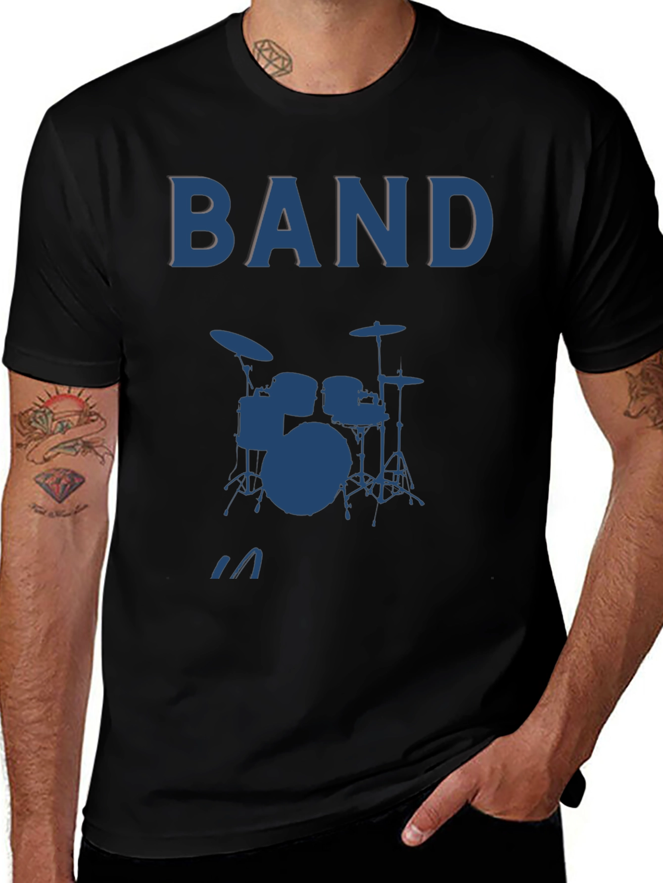 Band Drum Kit Graphic Tee - Music Lover T-Shirt