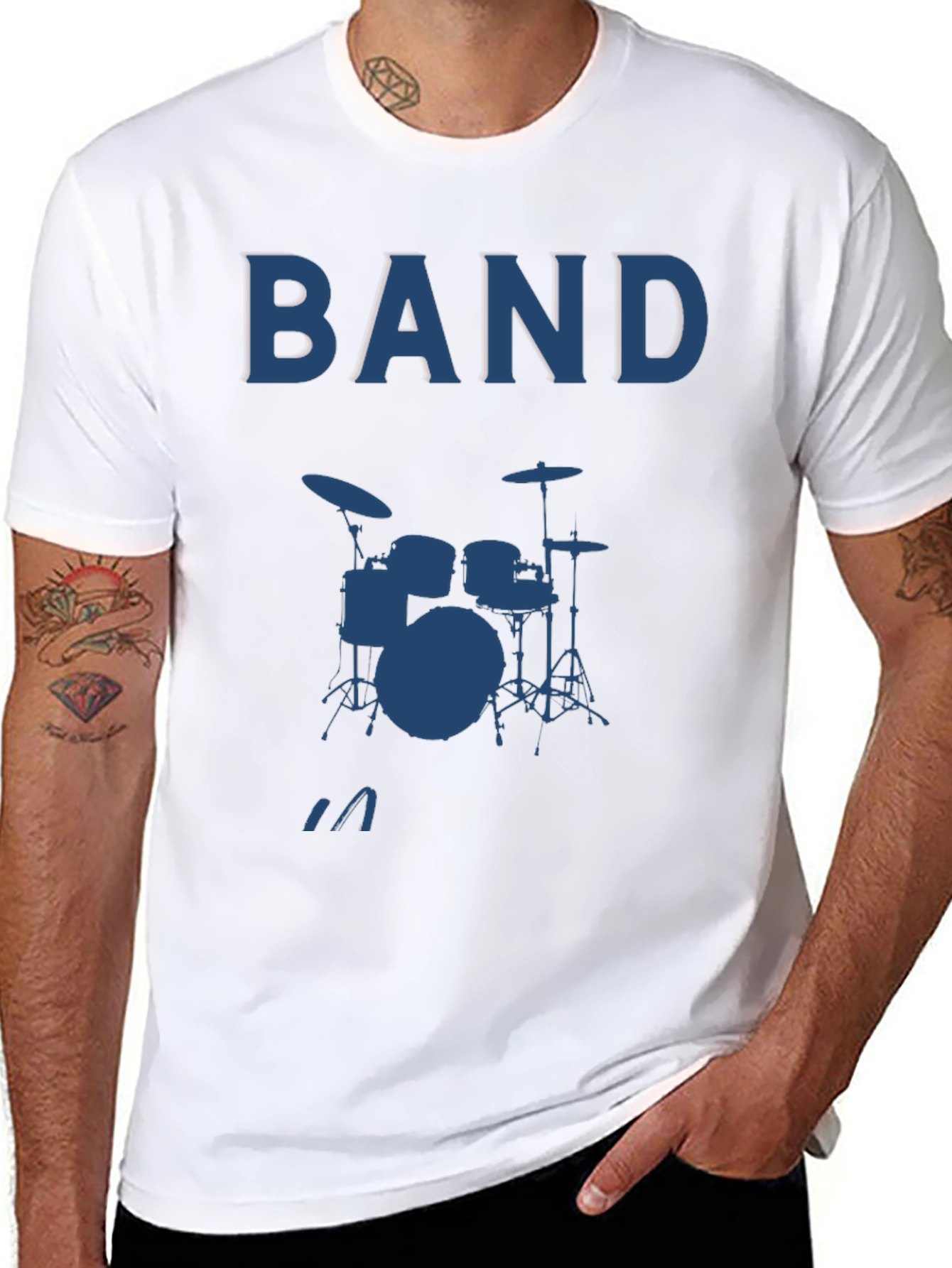 Band Drum Kit Graphic Tee - Music Lover T-Shirt