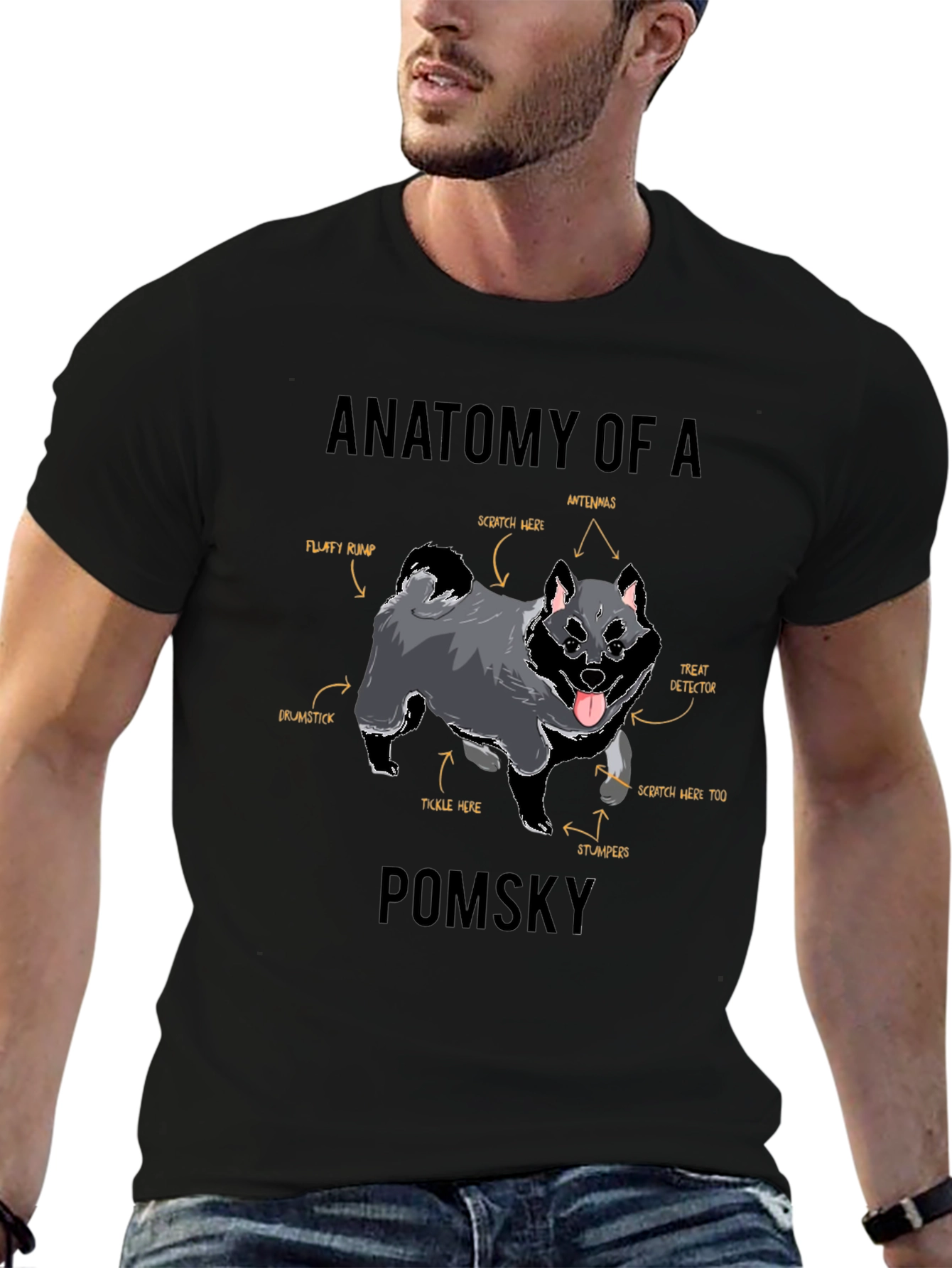 Anatomy of a Pomsky T-Shirt