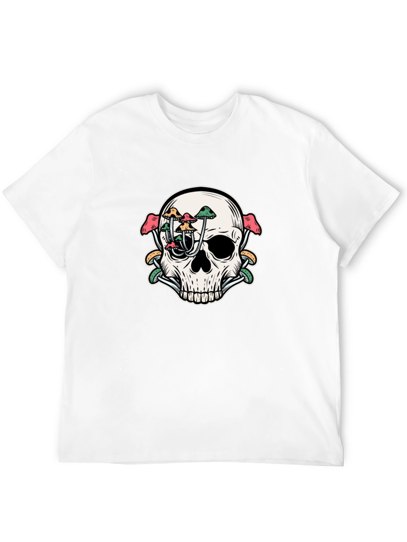 Mushroom Skull Graphic Tee - Unique Design