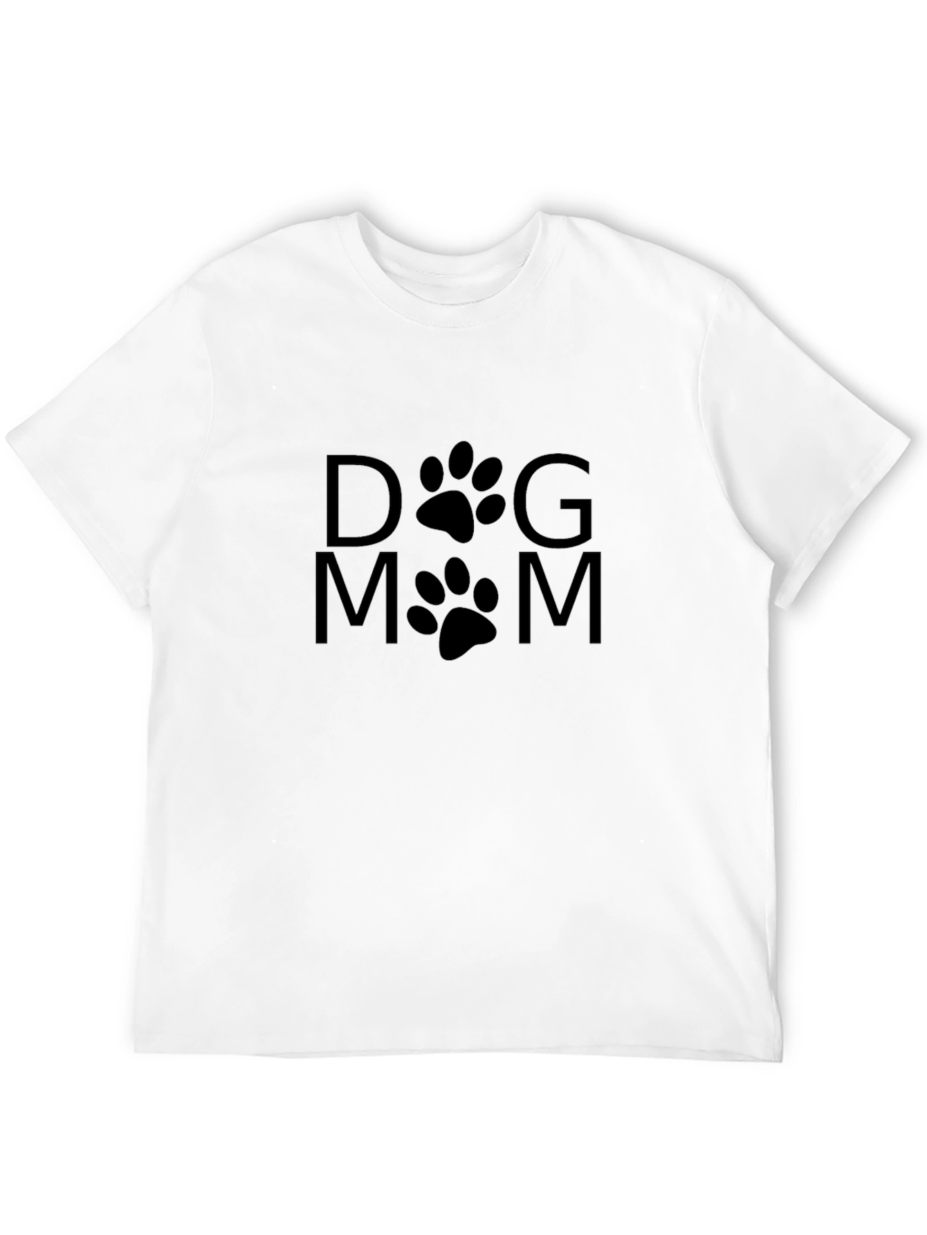 Dog Mom Black T-Shirt Paw Prints