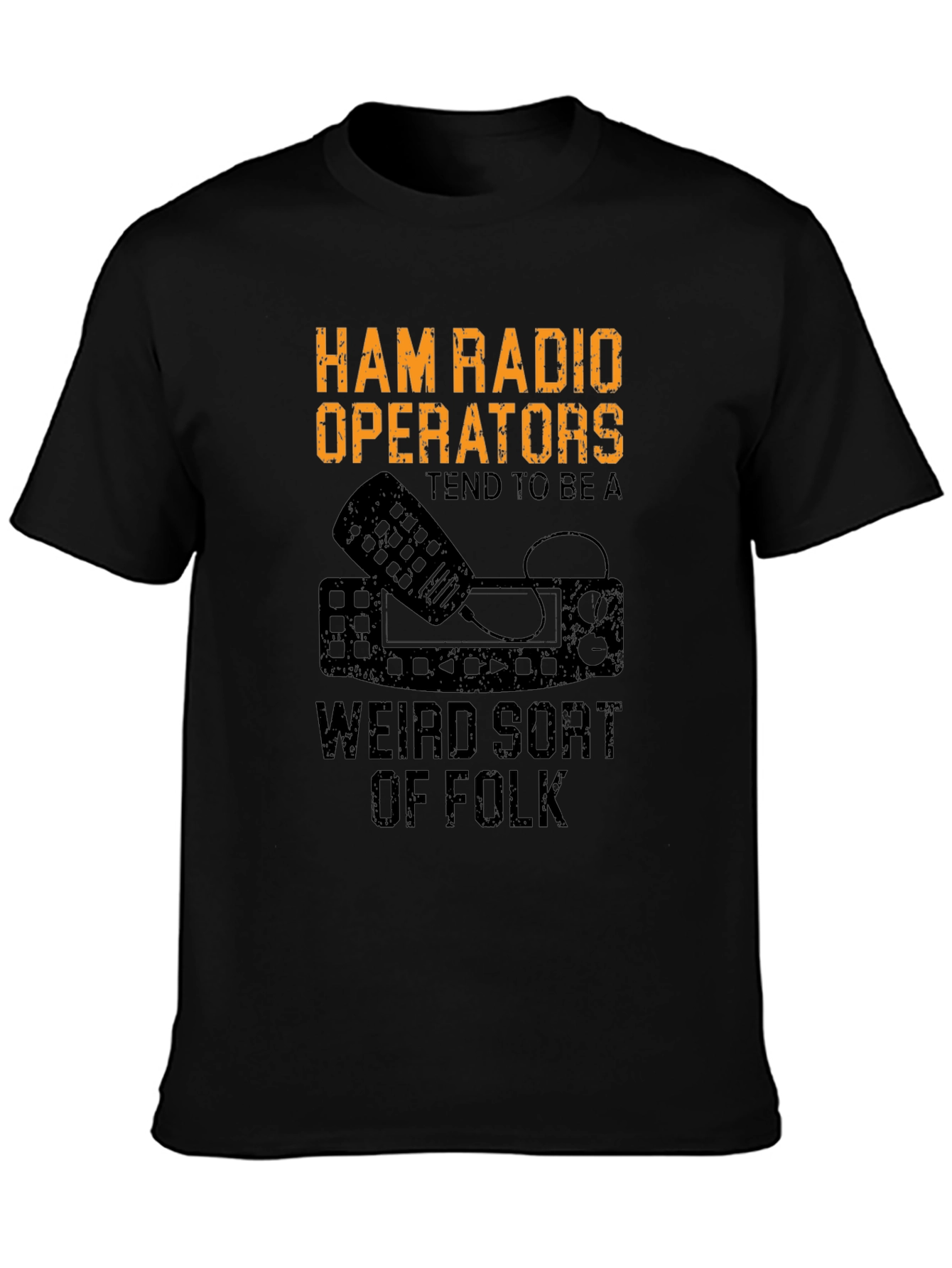 Ham Radio Operator Weird Folk Black T-Shirt