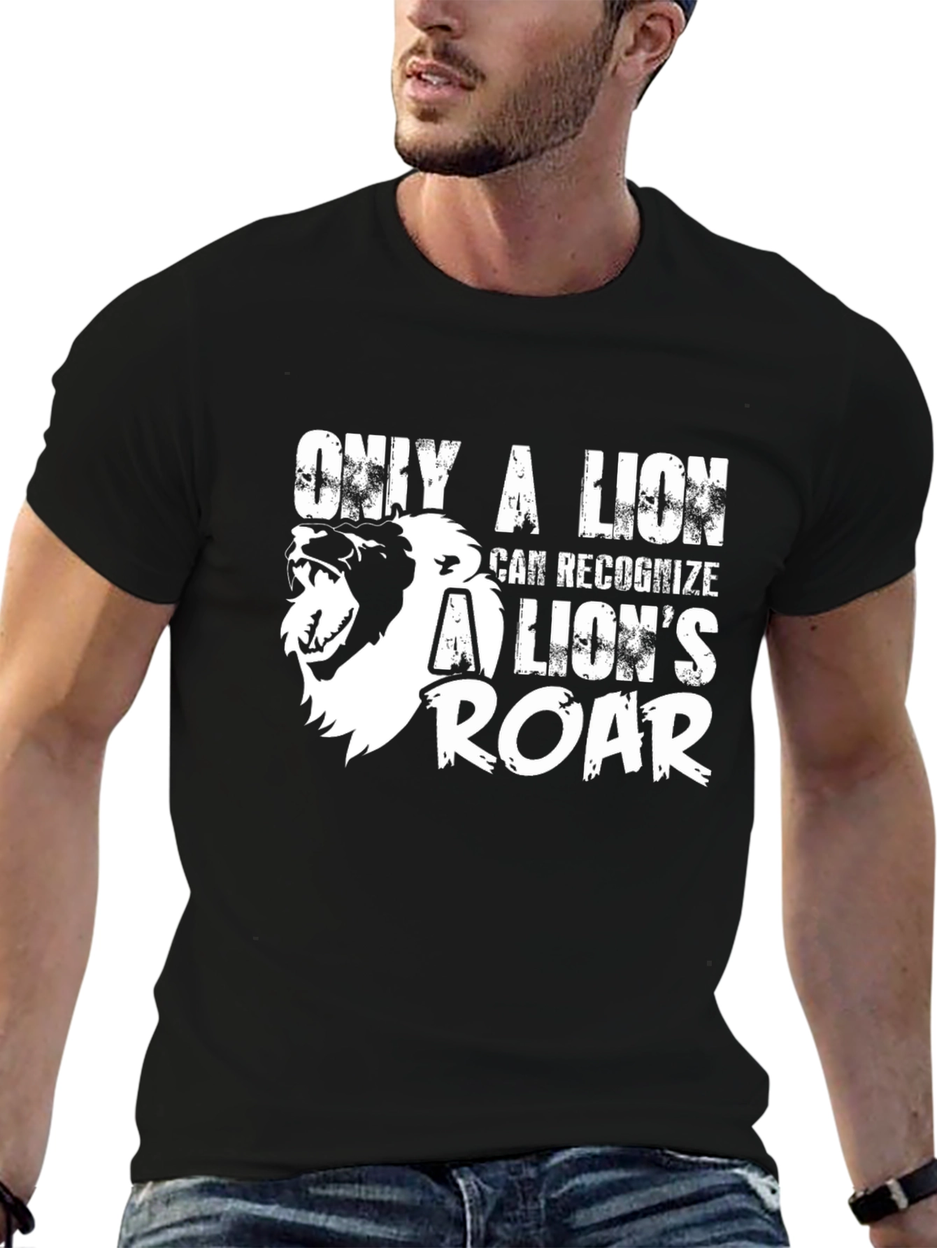 Lion Roar Graphic Tee - Black Animal T-Shirt