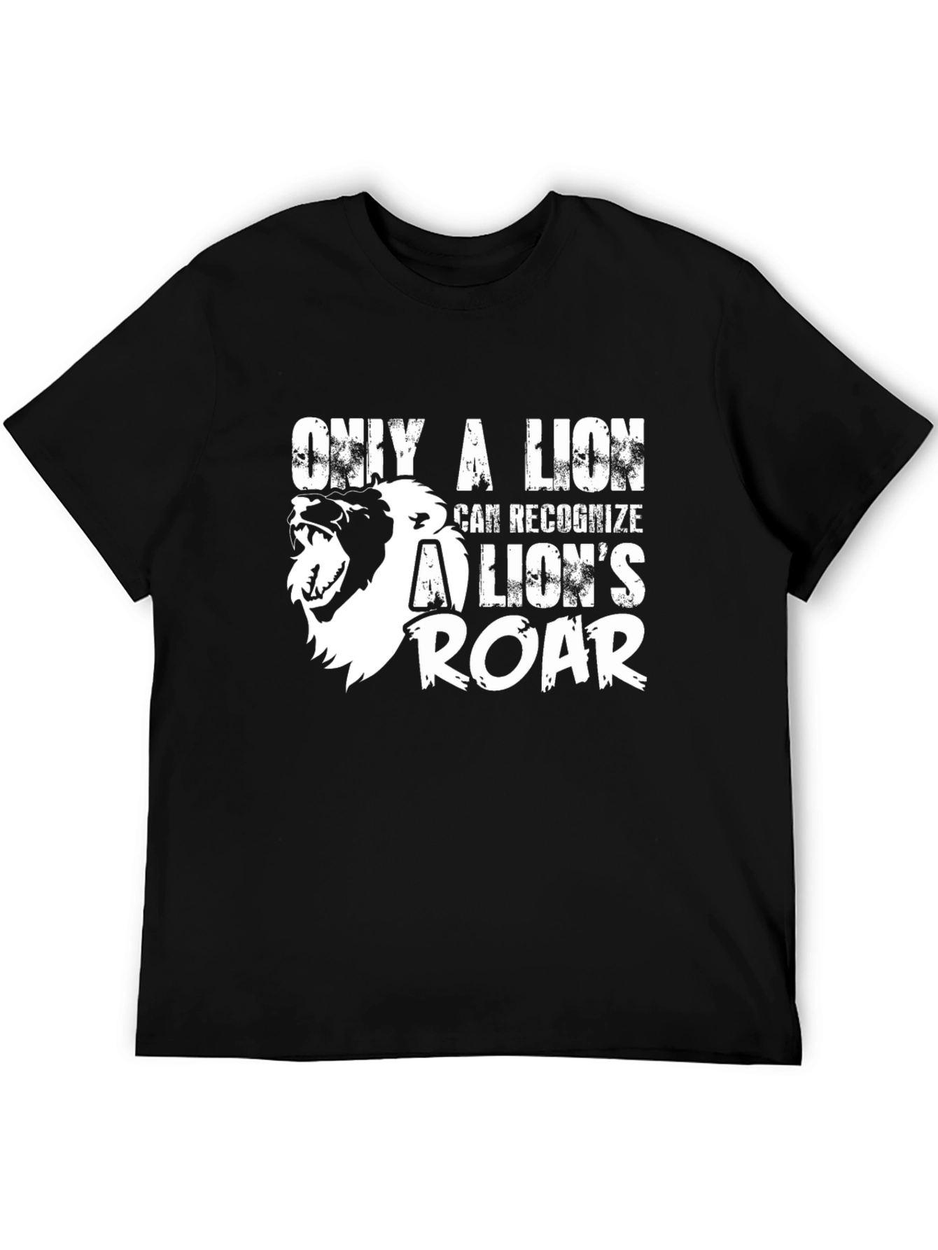 Lion Roar Graphic Tee - Black Animal T-Shirt