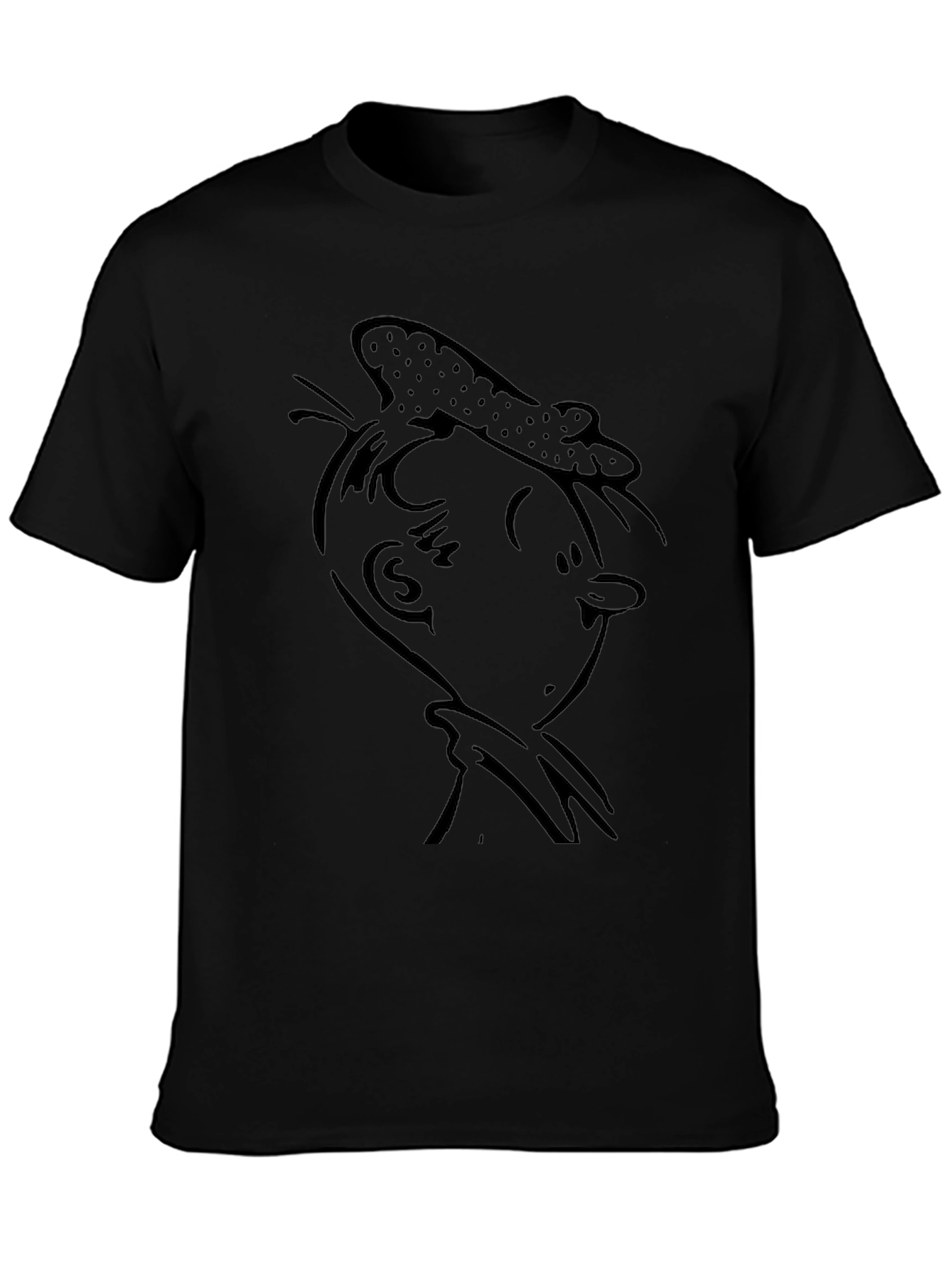 Retro Cartoon Graphic T-Shirt - Black Cotton Tee