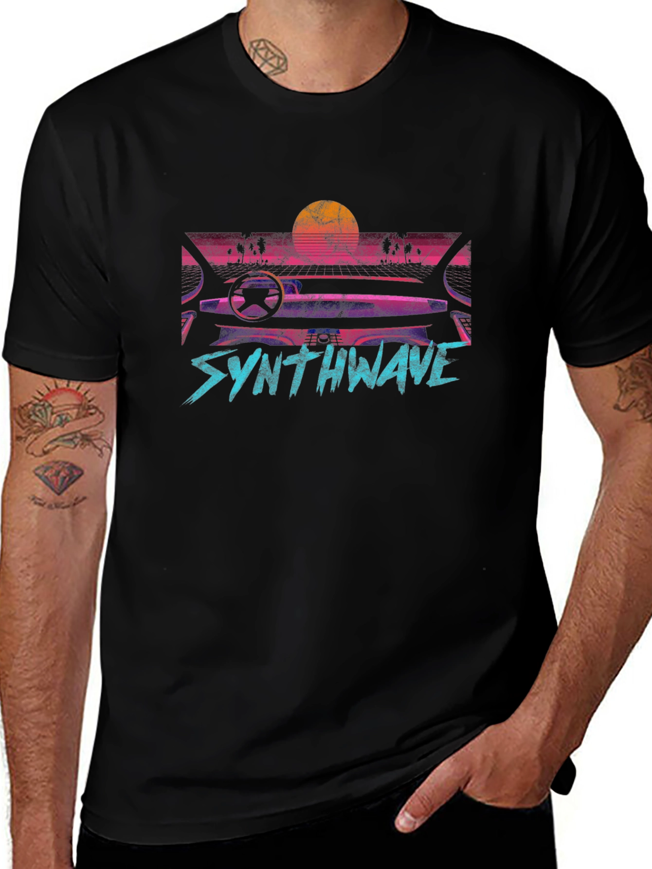 Synthwave Retro Car Graphic T-Shirt
