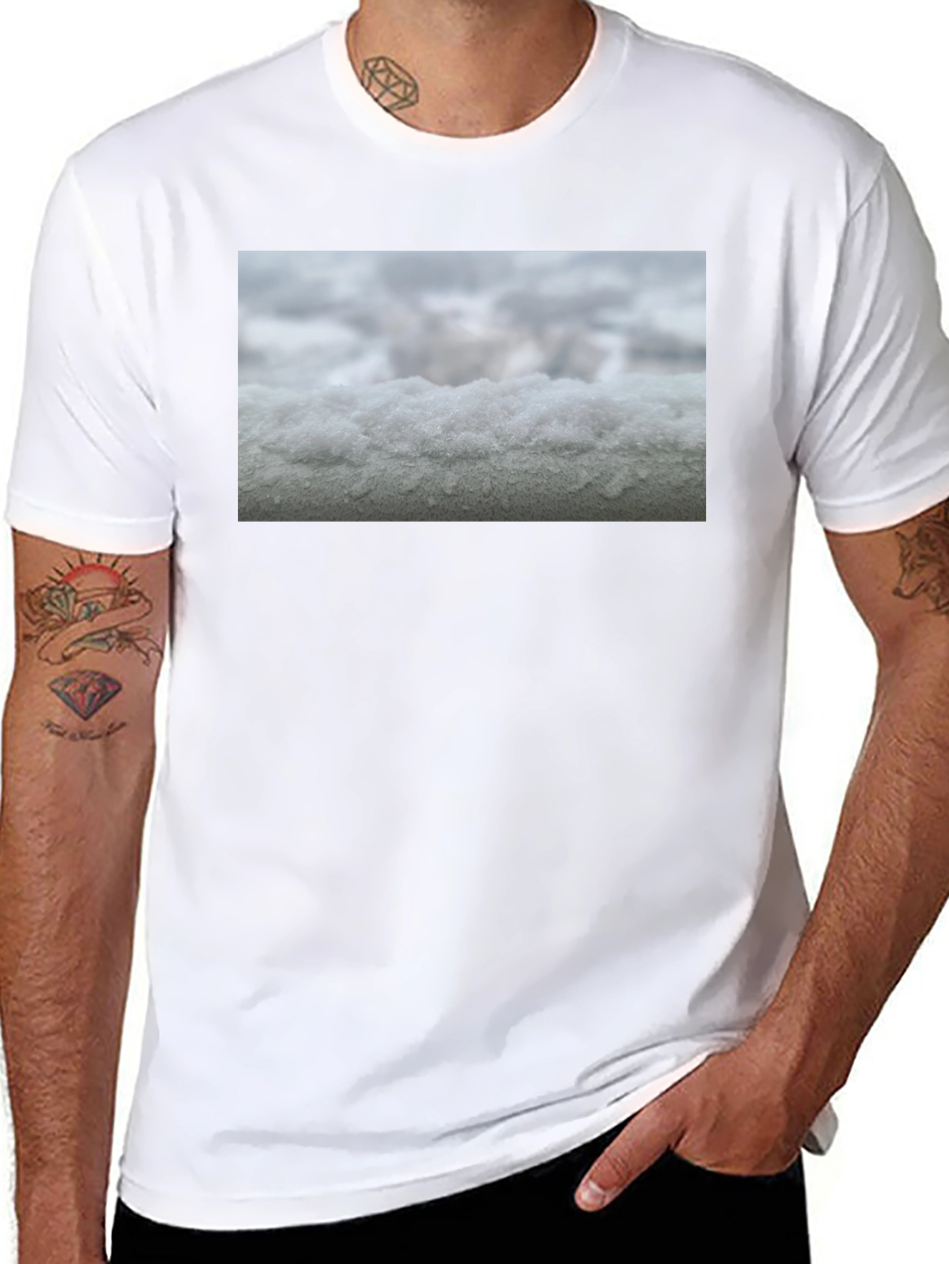 Snowy Surface Graphic Tee - Modern Casual Style