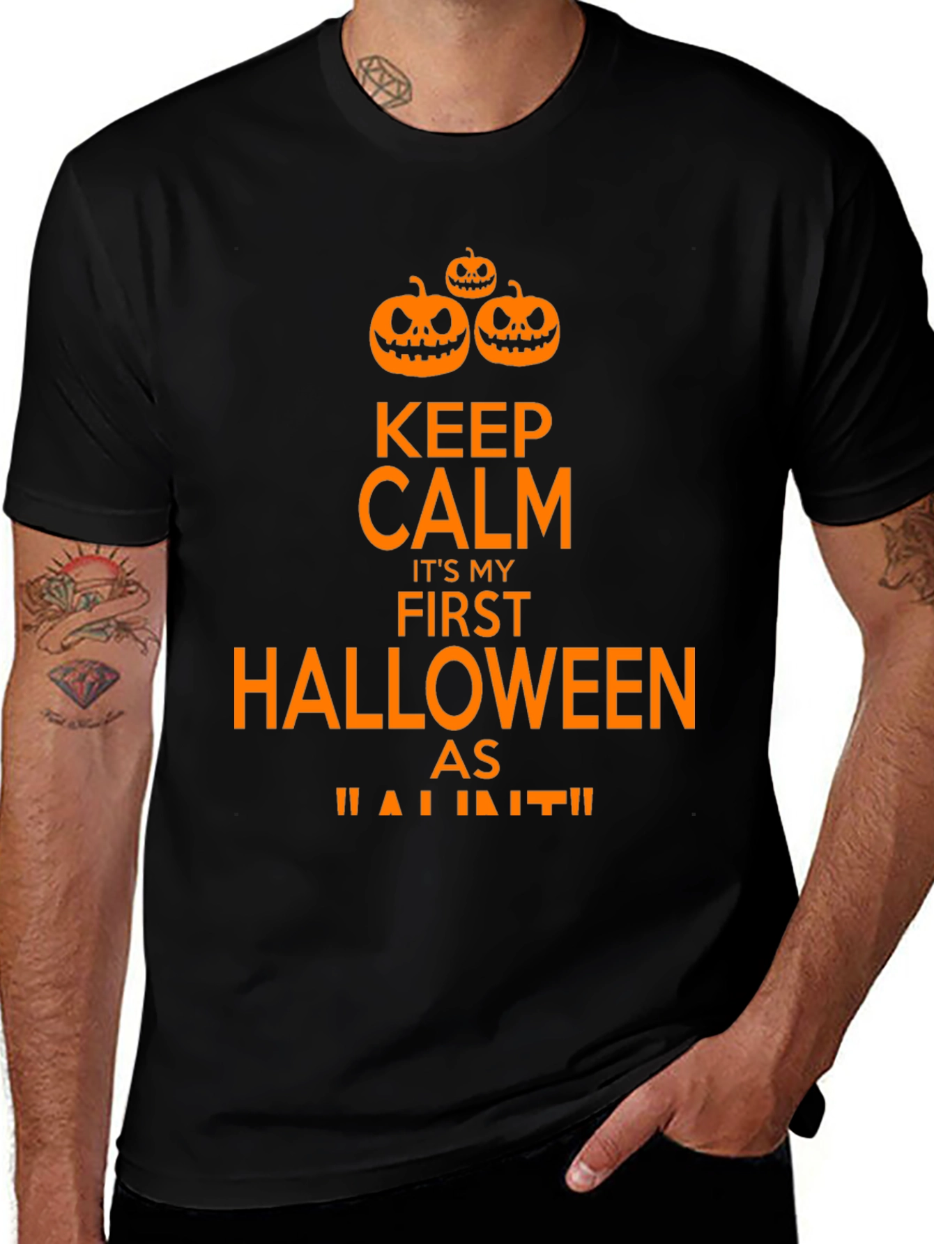 Keep Calm First Halloween Black T-Shirt