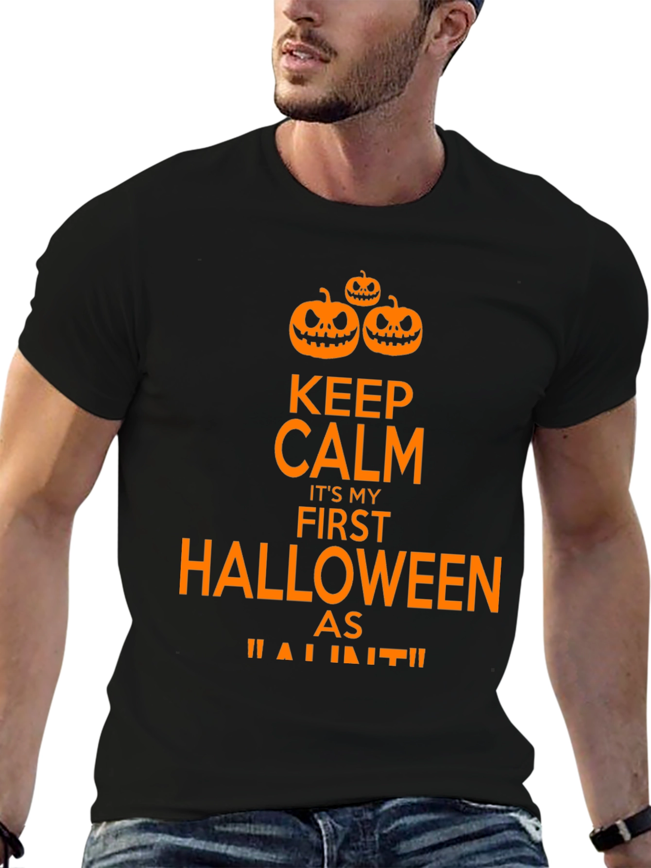 Keep Calm First Halloween Black T-Shirt