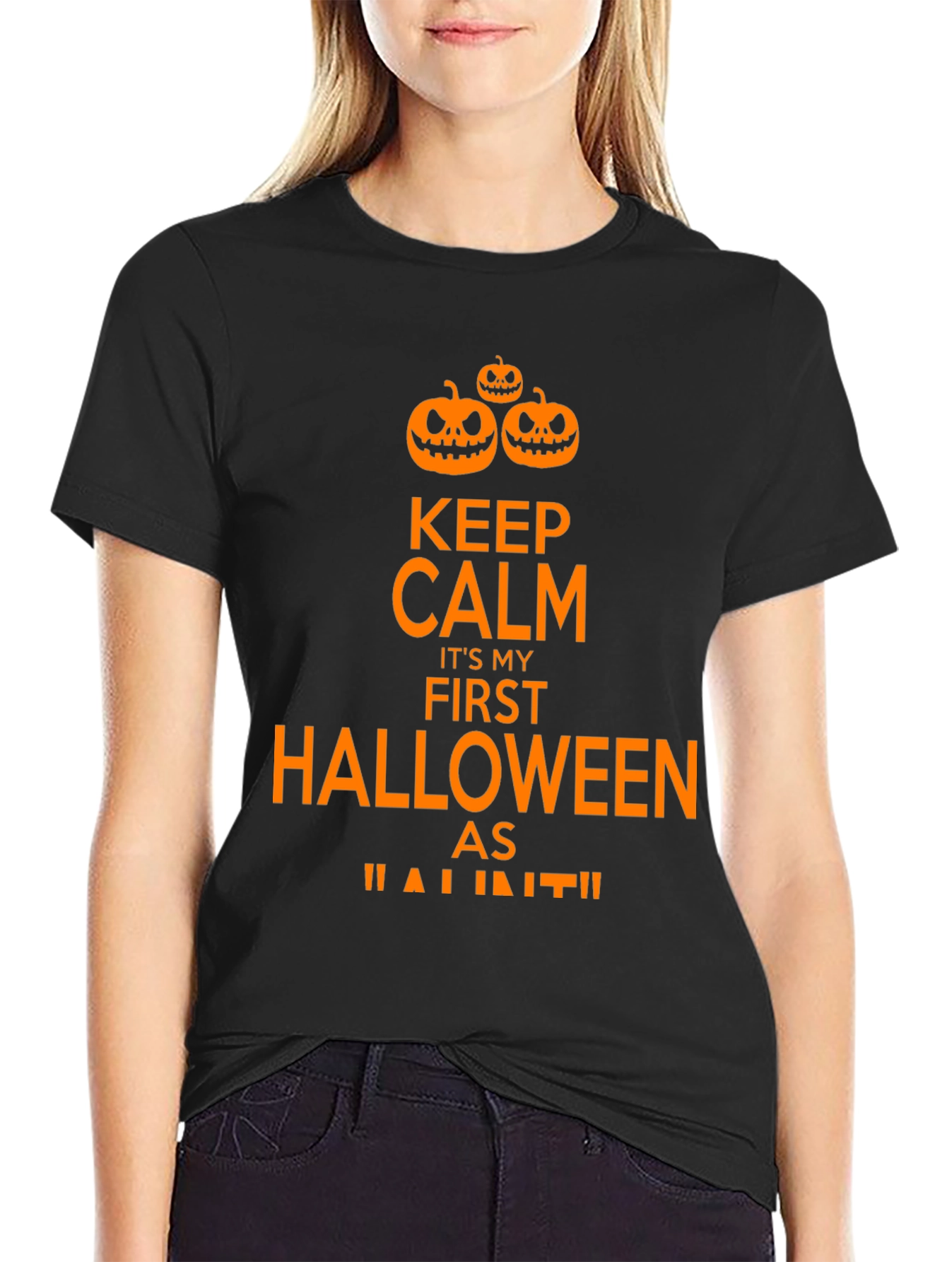 Keep Calm First Halloween Black T-Shirt