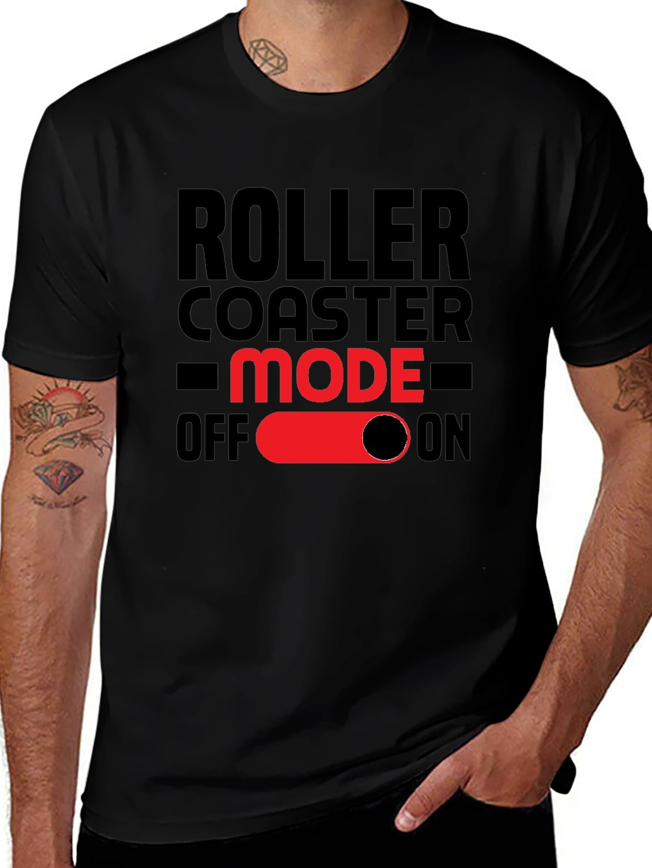Roller Coaster Mode On T-Shirt - Fun Graphic Tee