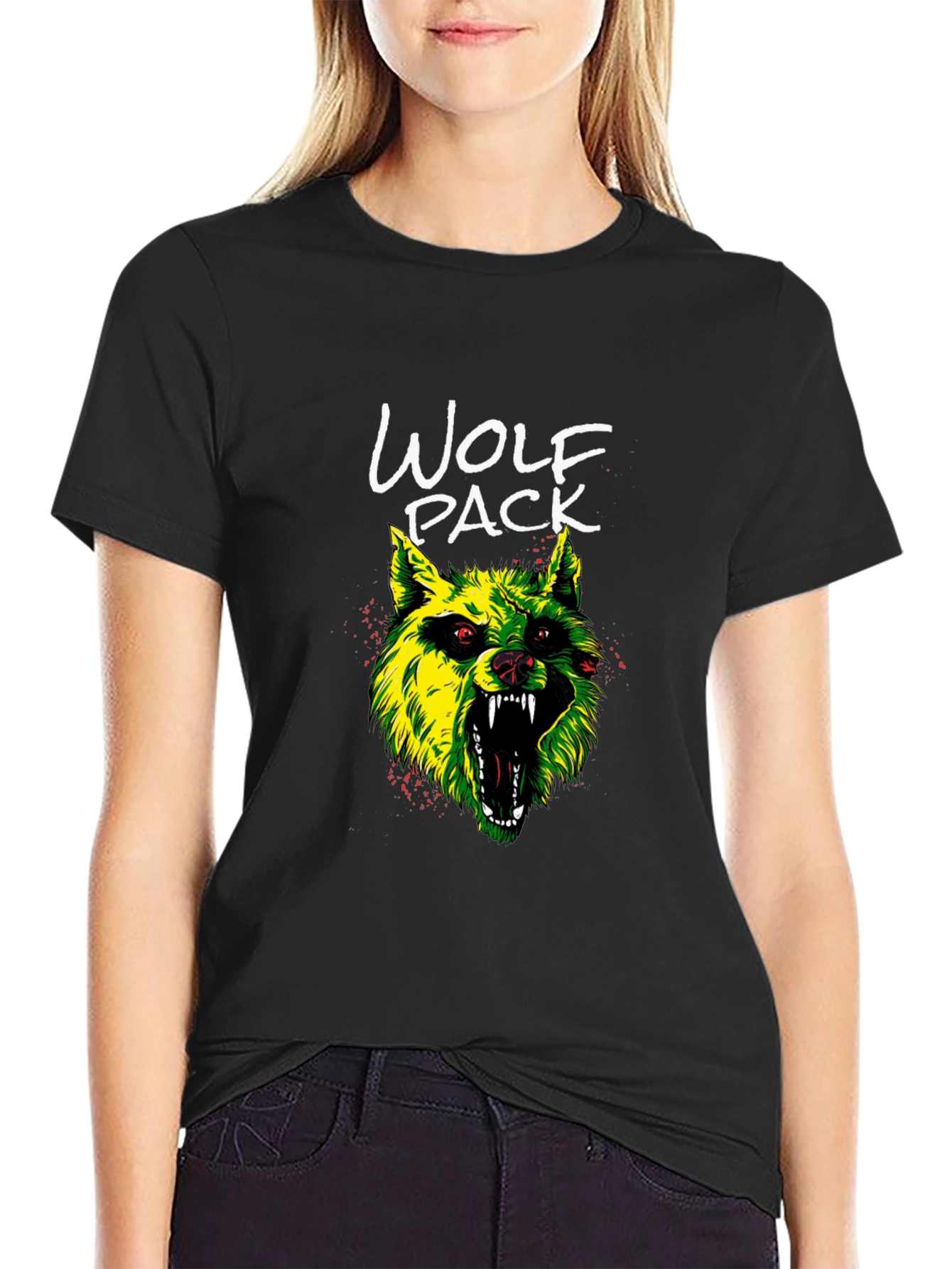 Wolf Pack Graphic Tee - Mens Black T-Shirt