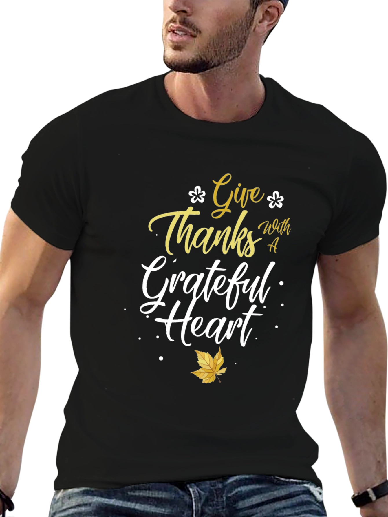 Give Thanks with a Grateful Heart Black T-Shirt
