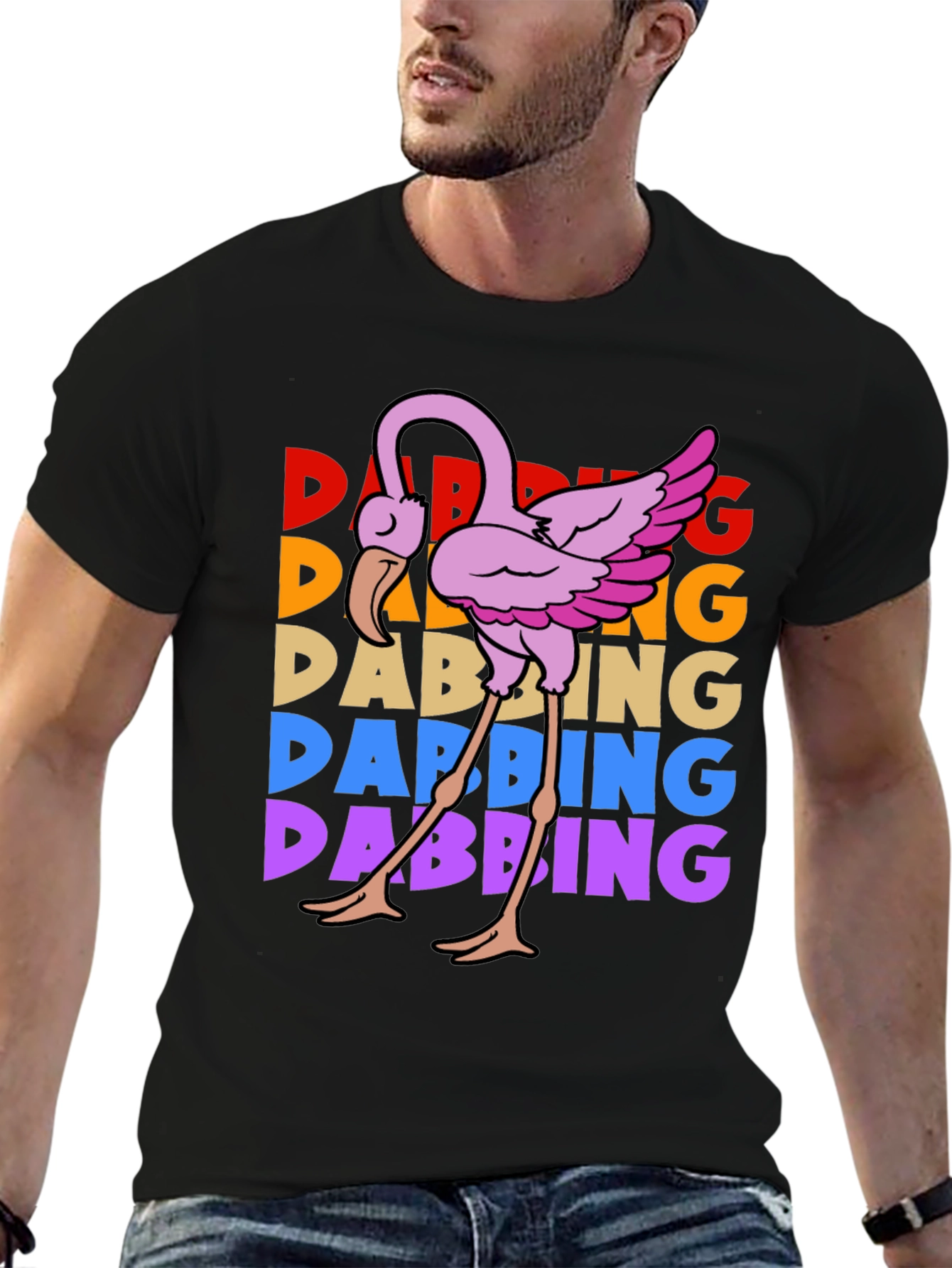 Dabbing Flamingo Graphic Tee - Trendy & Fun!