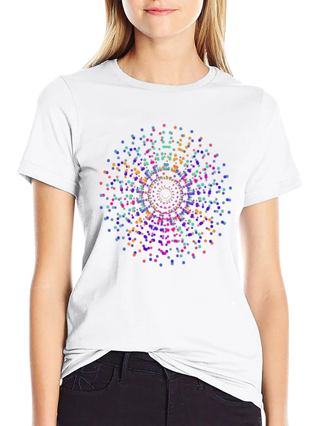 Vibrant Mandala Dot T-Shirt - Modern Graphic Tee