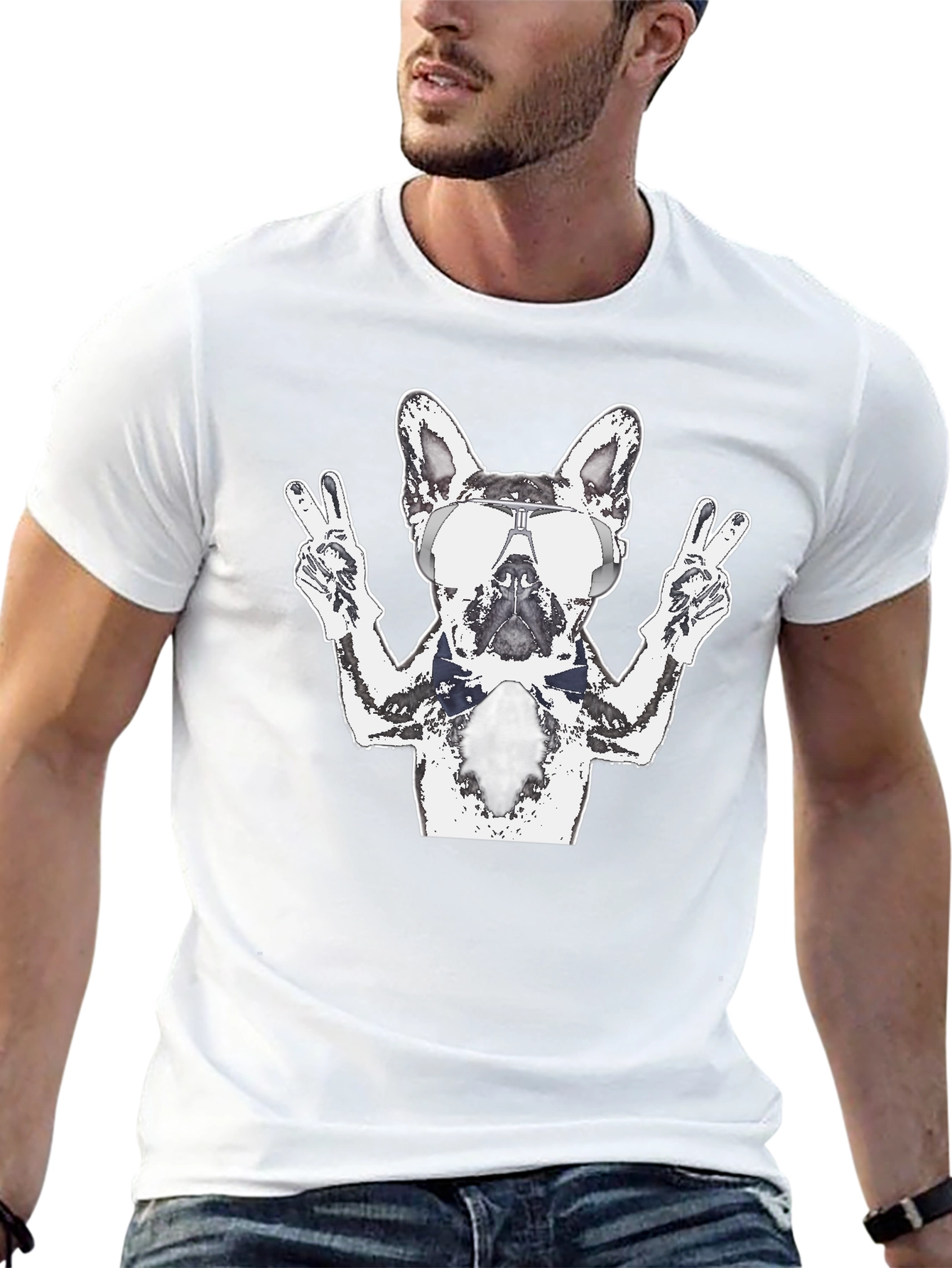 Cool Dog Graphic Tee - Mens Black T-Shirt