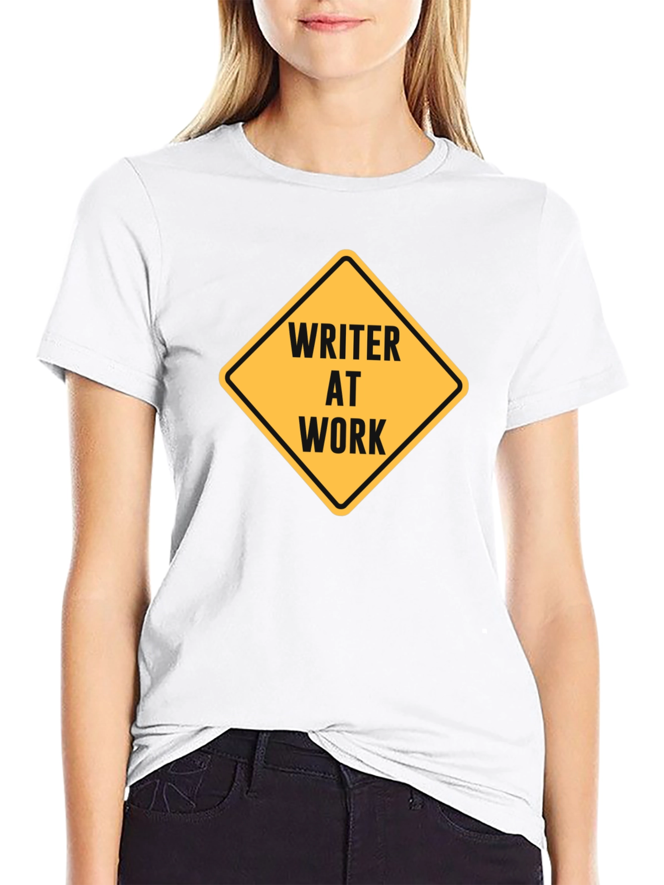 Writer At Work T-Shirt - Black Novelty Tee