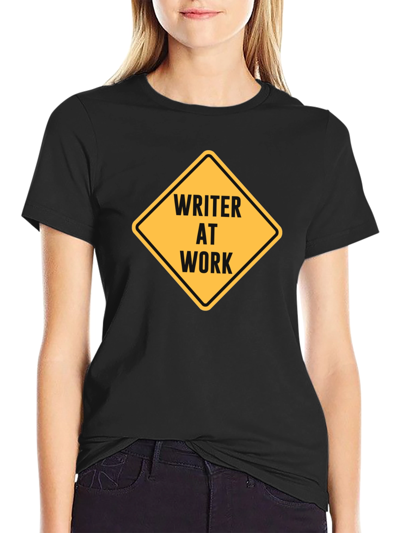 Writer At Work T-Shirt - Black Novelty Tee