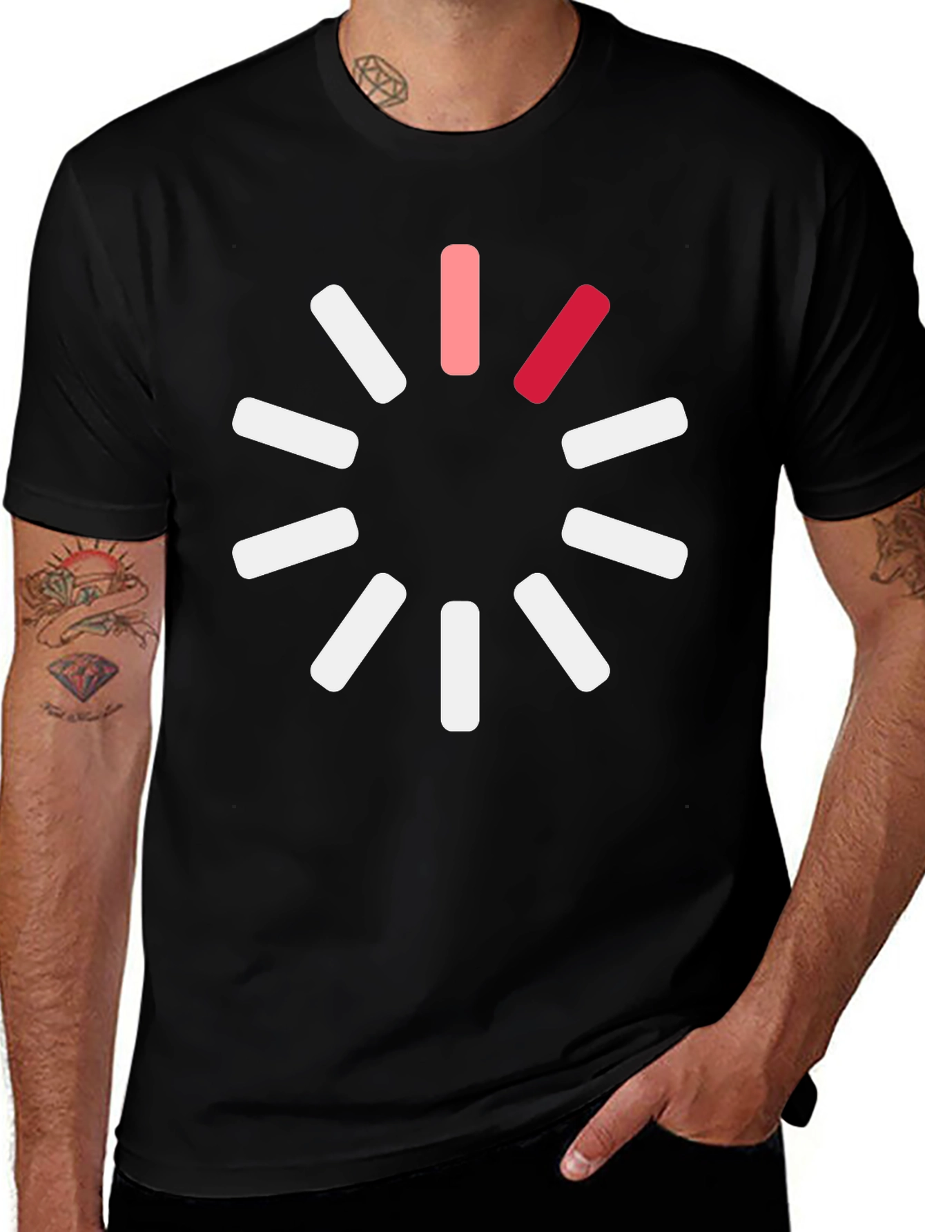 Loading Circle Graphic Black T-Shirt