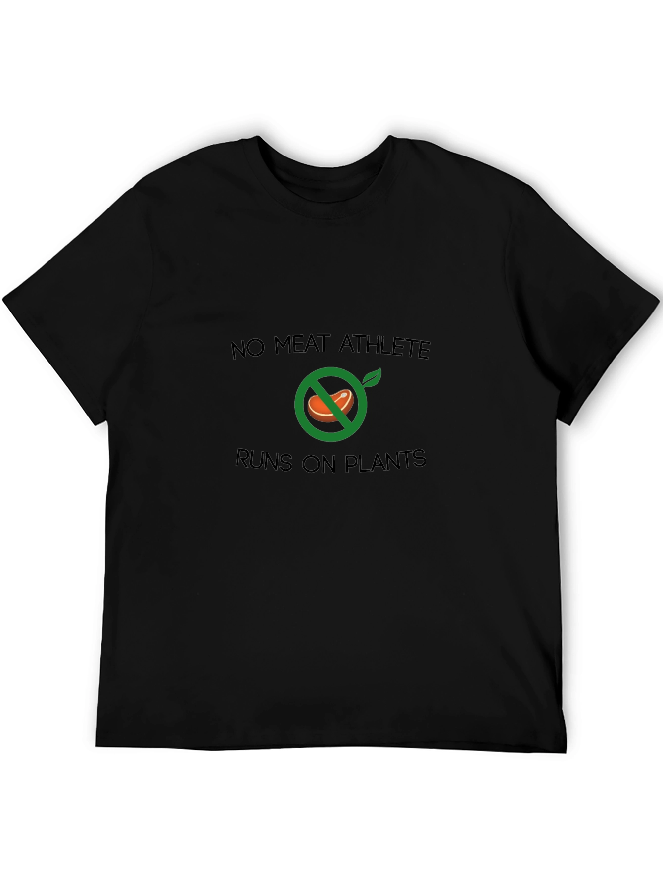 No Meat Athlete Runs On Plants Black Tee
