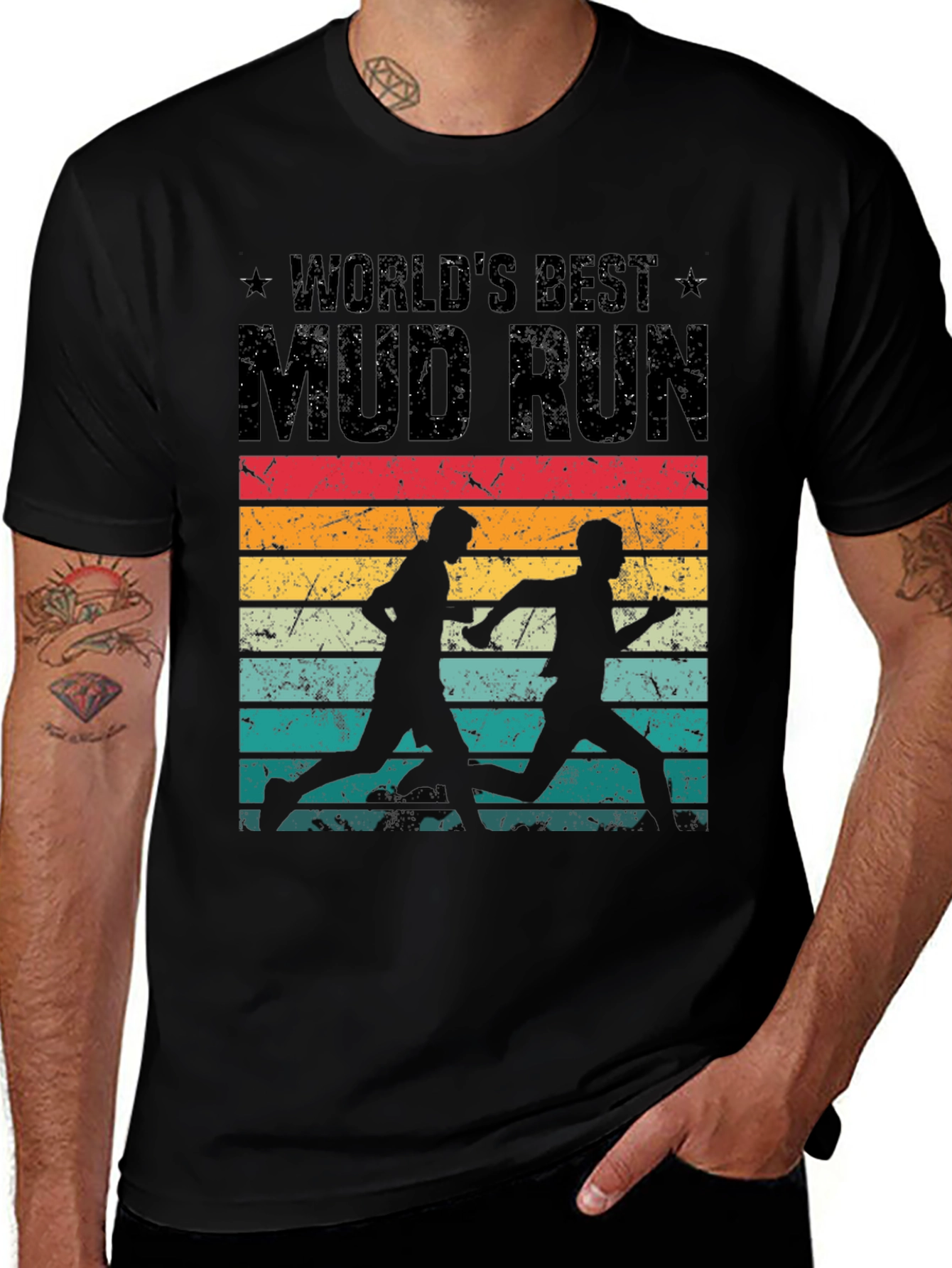 Worlds Best Mud Run Retro Graphic Tee