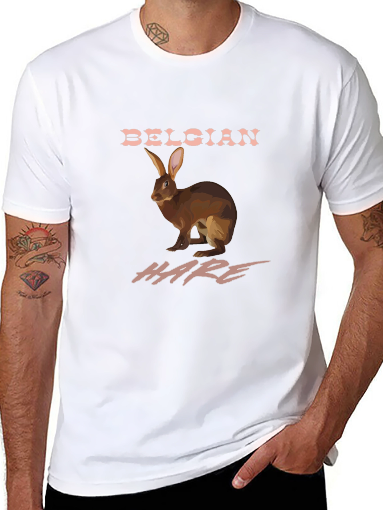 Belgian Hare Graphic Tee - Unique Animal Lover Design