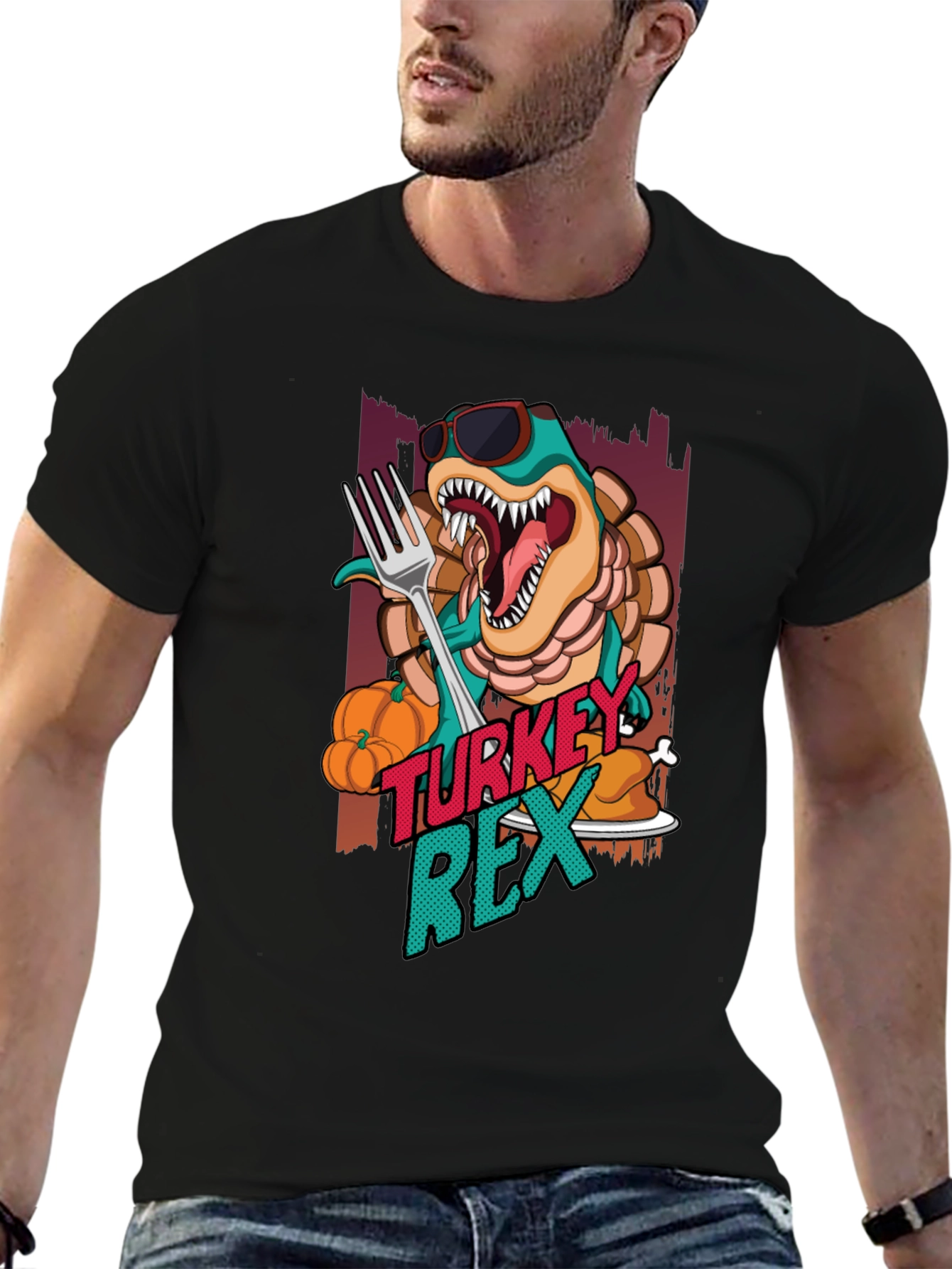 Turkey Rex T-Shirt - Thanksgiving Dinosaur Tee