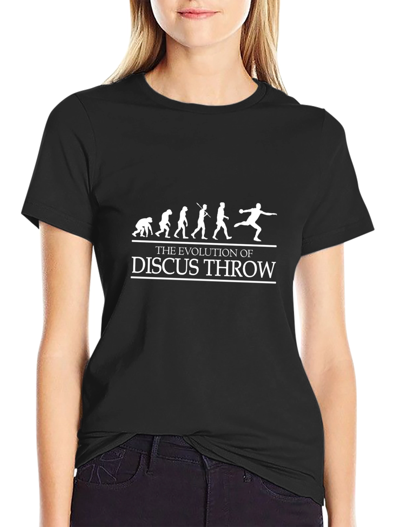 Evolution of Discus Throw Black T-Shirt