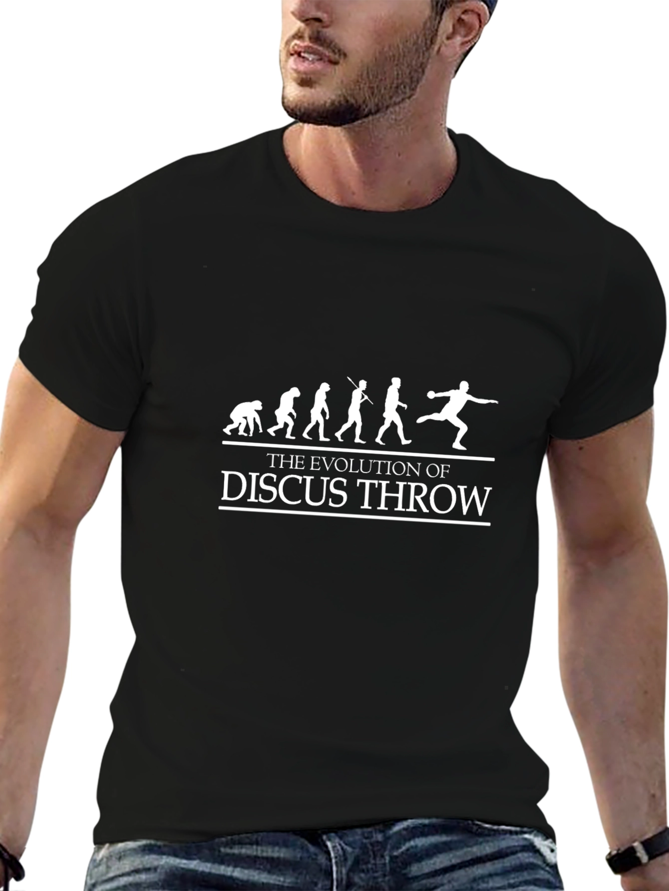 Evolution of Discus Throw Black T-Shirt